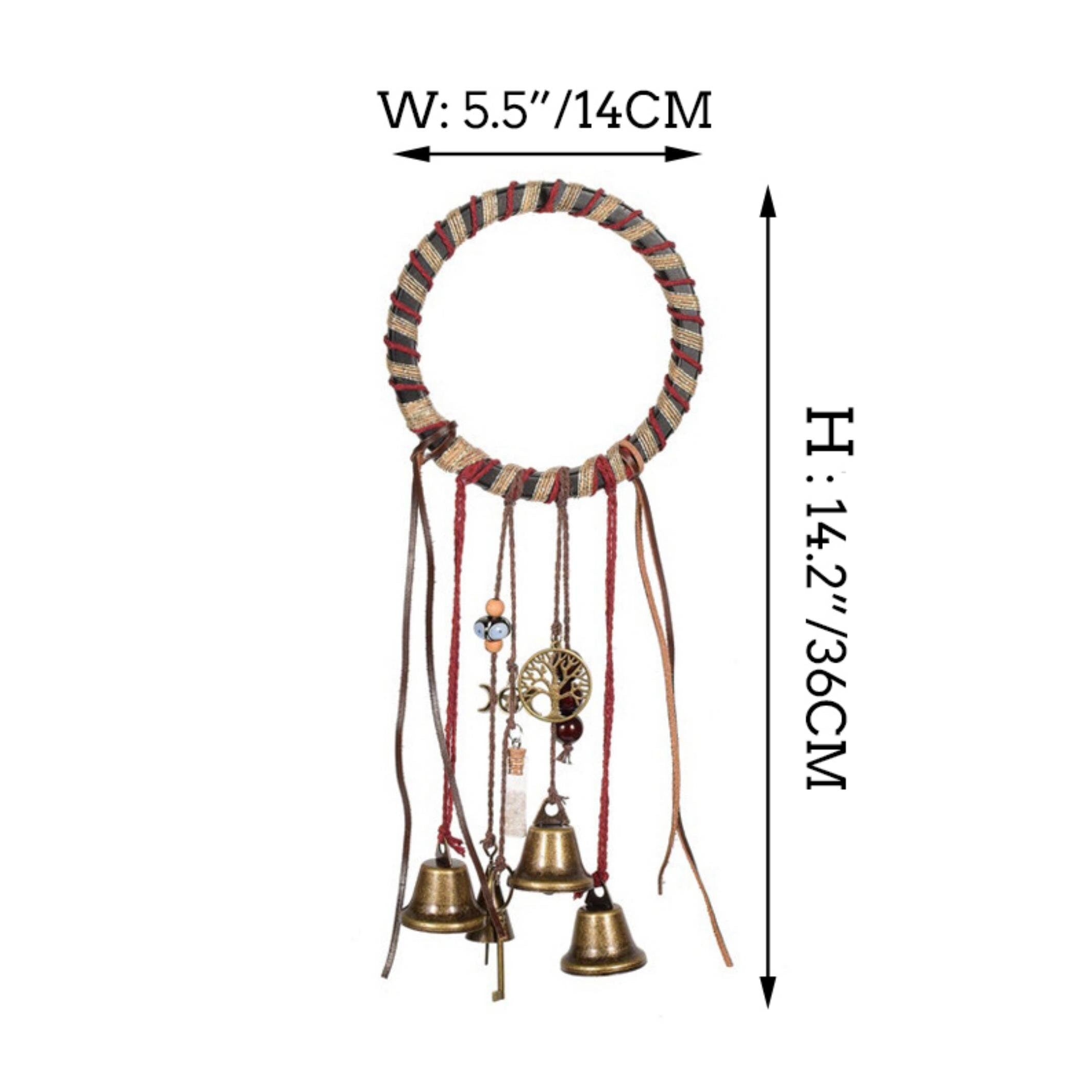 Bells for Hanging, Home Door Bells, Handmade Metal Wind Chime with Bells, Witch's Bell for Protection, Housewarming Gift, Christmas Ornament