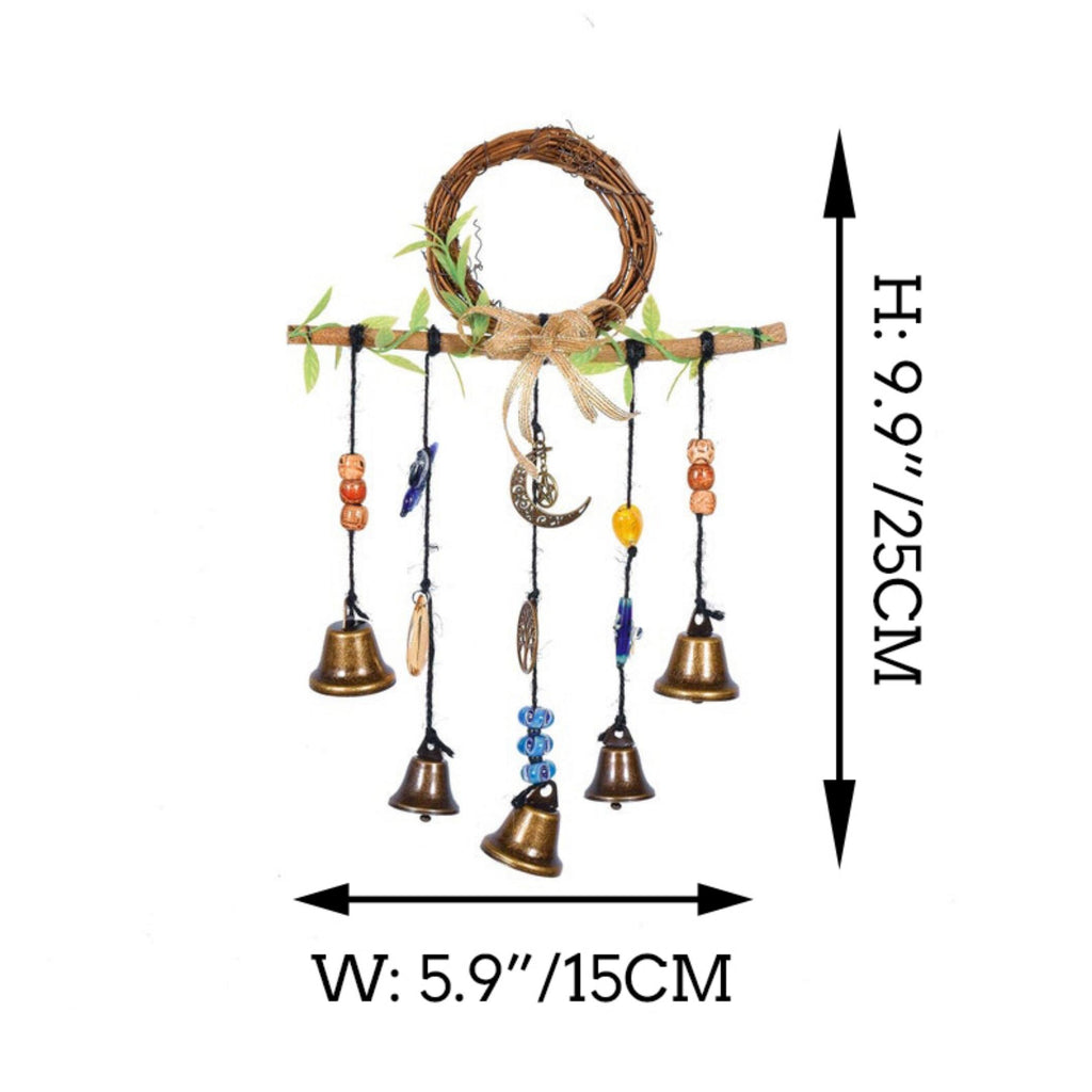 Witch Bells with Bow Tie, Protection Amulet for Wiccan and Traditional Witchcraft, Tree of Life Witches Bells, Bow Tie, Door Protection