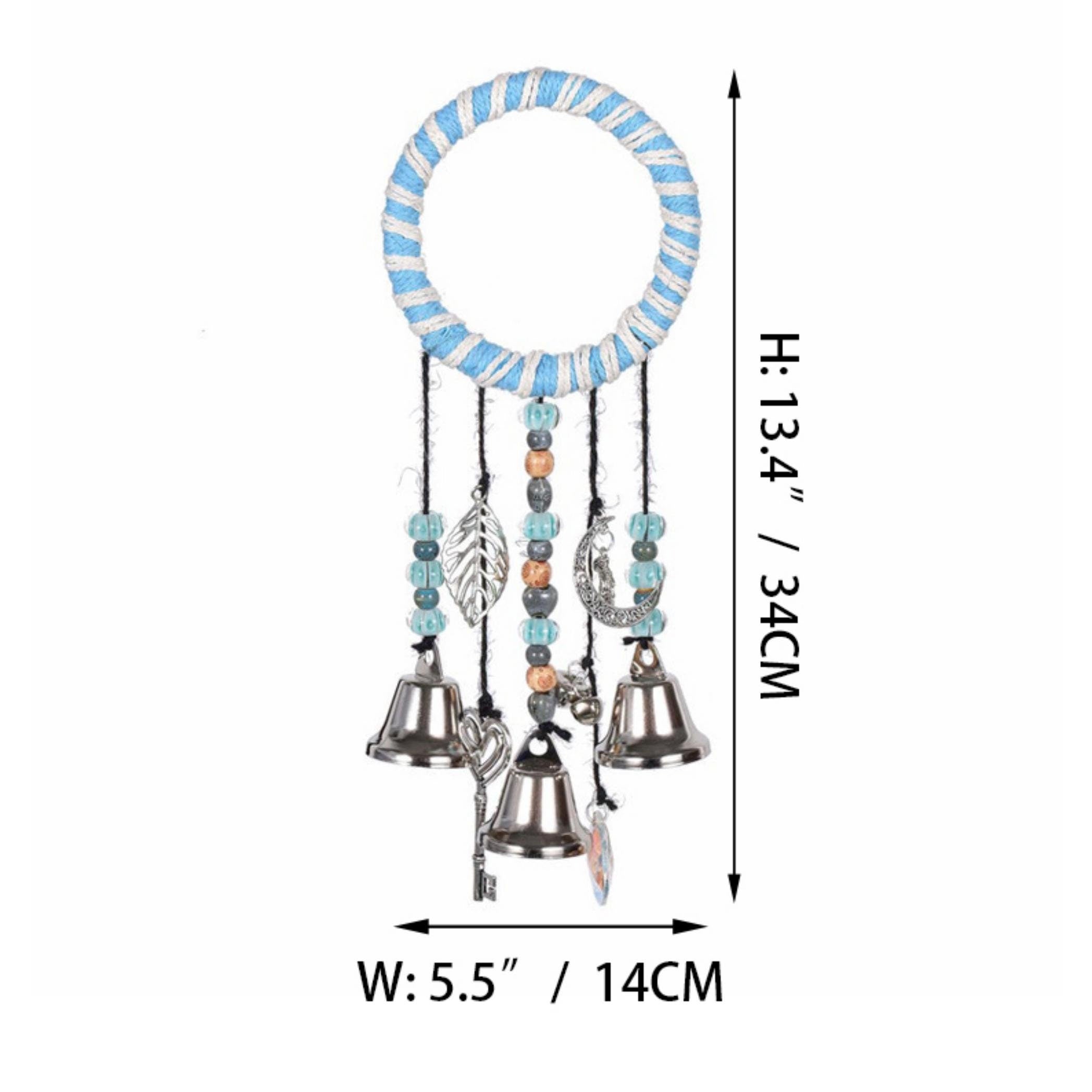 Blue Witch Bell, Witch Bells for Door Protections, Witch Bells for Door Hanging, Wreath Wind Chimes, Door Hanger, Mother Day's Gift .