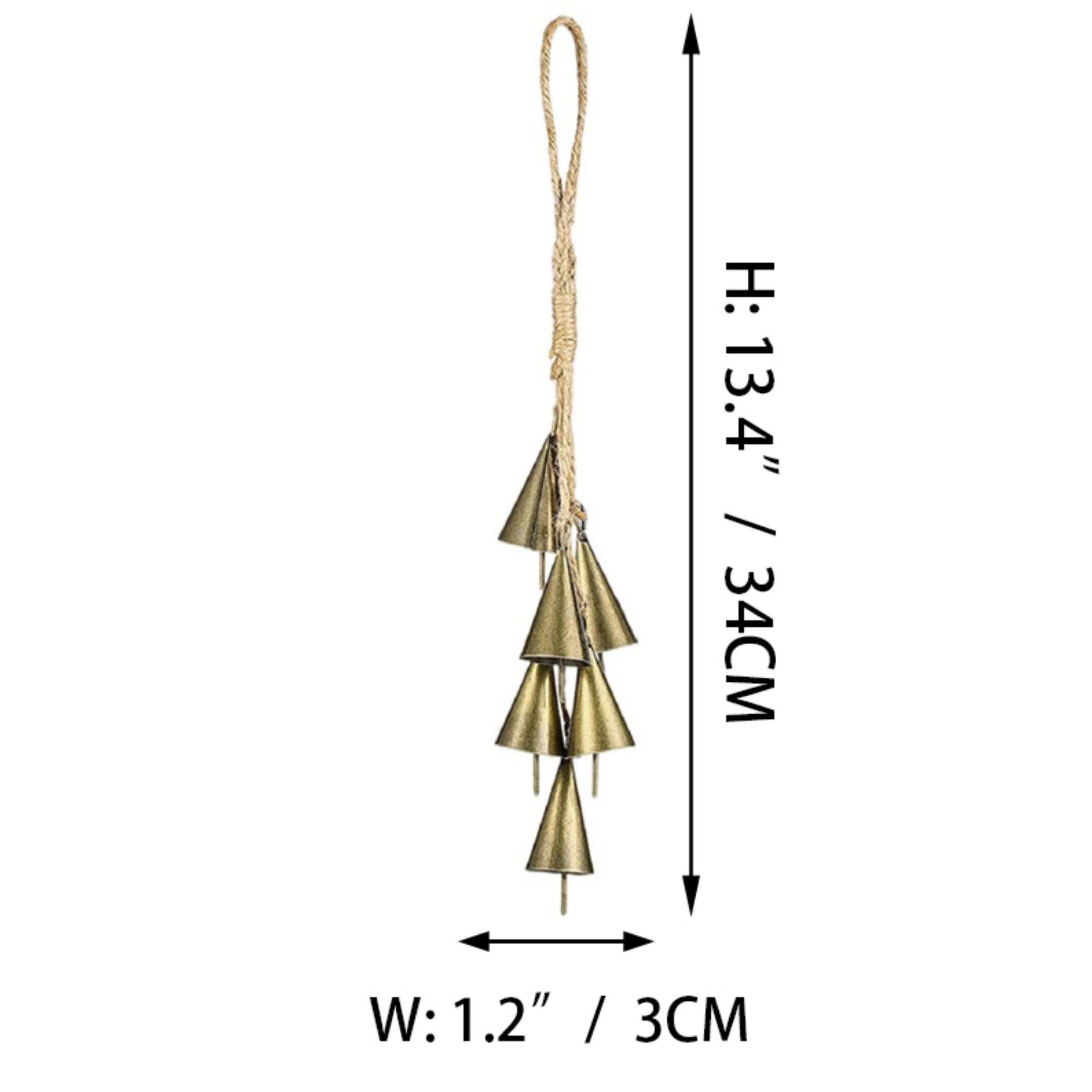 Rustic Bells, Witch's bells, 6 Con Shape Bells, Magic Witches Bells, Clears Negativity Energy, Door Hanging Home Protection Bells