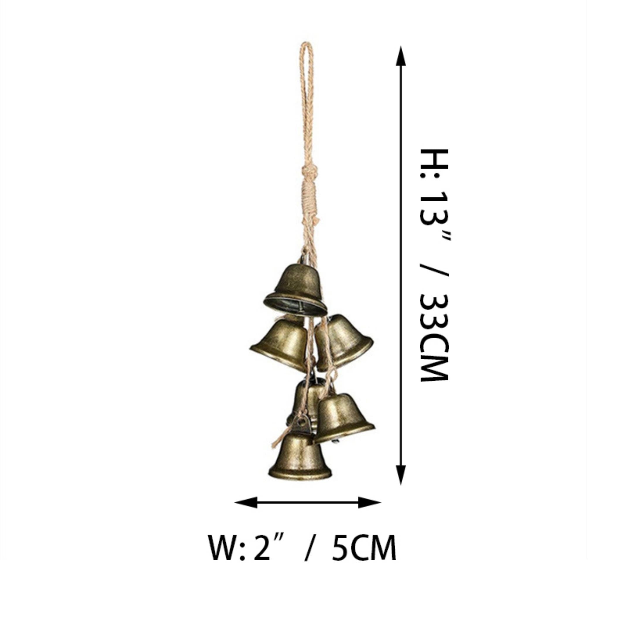 Rustic Bells on Hemp Jute Rope, Witch Home Protection Bells, Witch Gift, Wicca Supplies, Altar Kitchen, Witch Bell, Ward Gifts, Housewarming