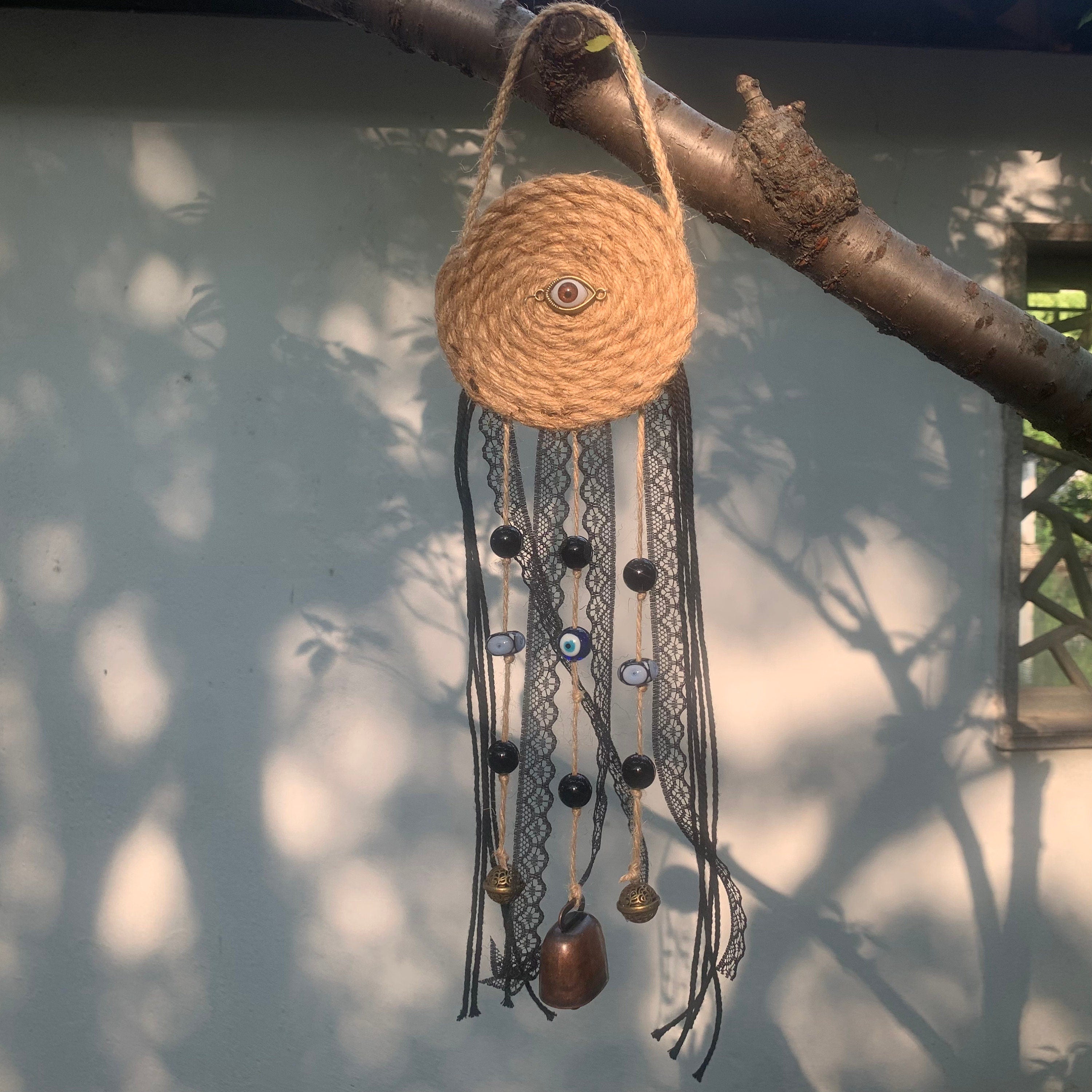 Witch Bells Wreath , Witch Bells Protection, Hanging bells for gardening, Window Decorations-Altar Bells, Wicca gifts