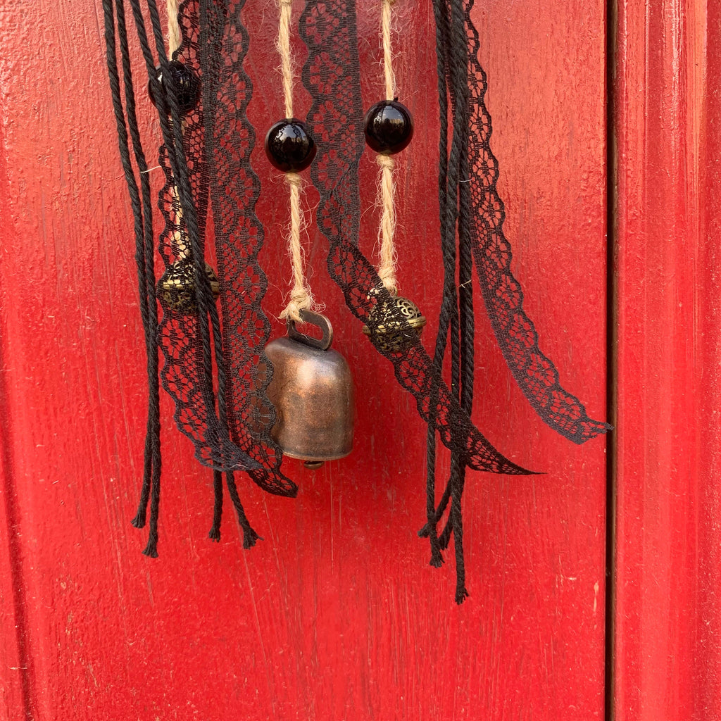 Witch Bells Wreath , Witch Bells Protection, Hanging bells for gardening, Window Decorations-Altar Bells, Wicca gifts