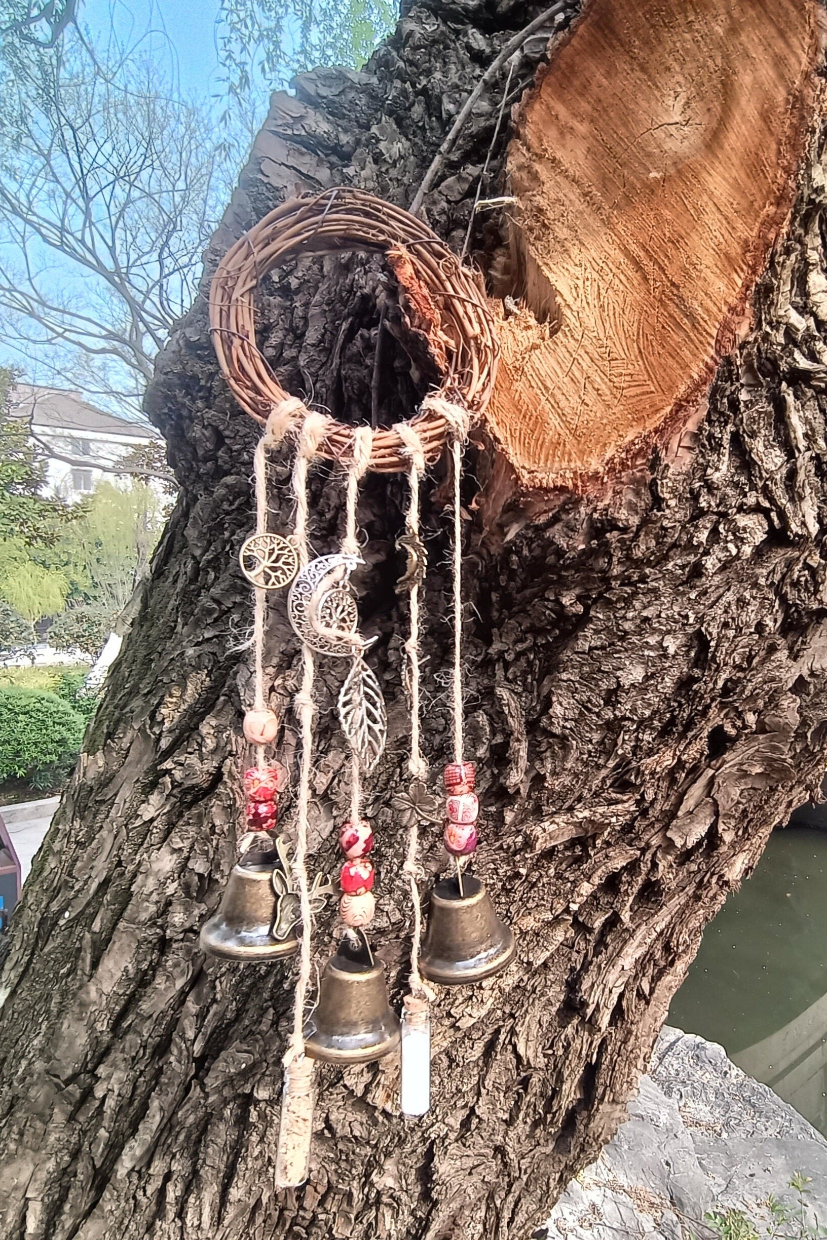 Witch Bells Wreath, Witch Bells for Door, Witch Bells Wind Chime, Door Hangers, Door Protection Charm, Witchy Decorations