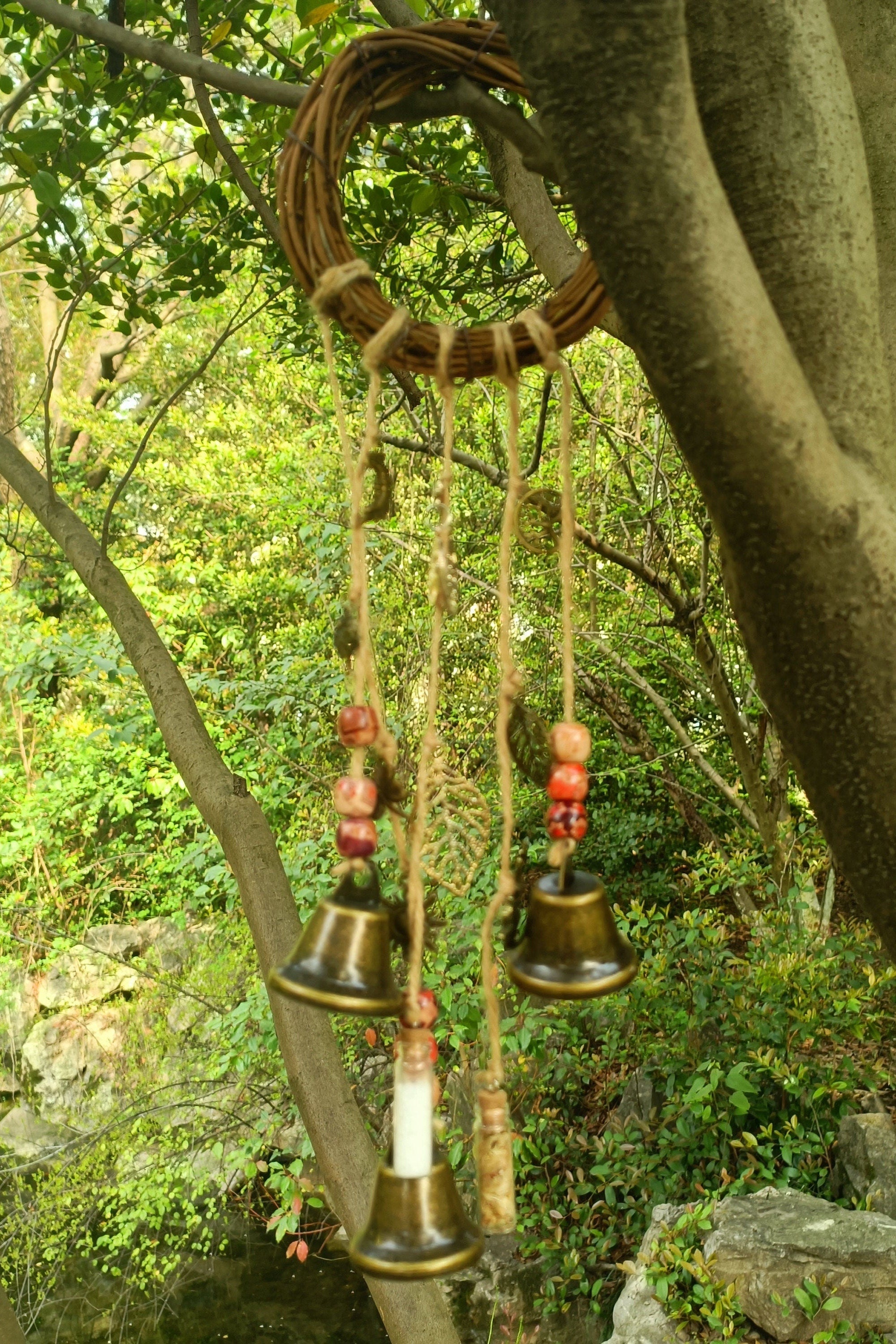 Witch Bells Wreath, Witch Bells for Door, Witch Bells Wind Chime, Door Hangers, Door Protection Charm, Witchy Decorations