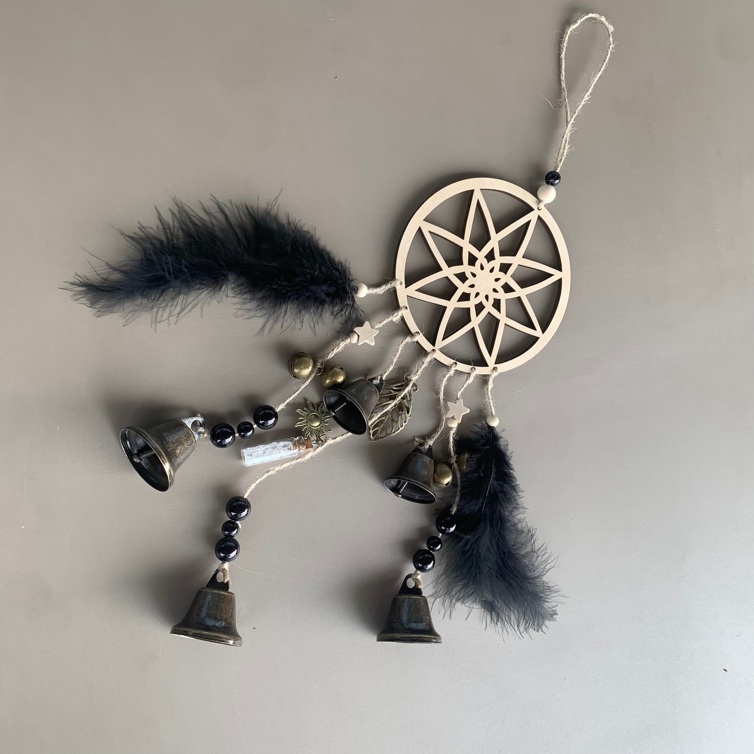 Hanging Bells for Door, Witch Bells for Door Knob, Witch Bells Wind Chime, Wiccan Decorations, Altar Decor, Gardening Gifts