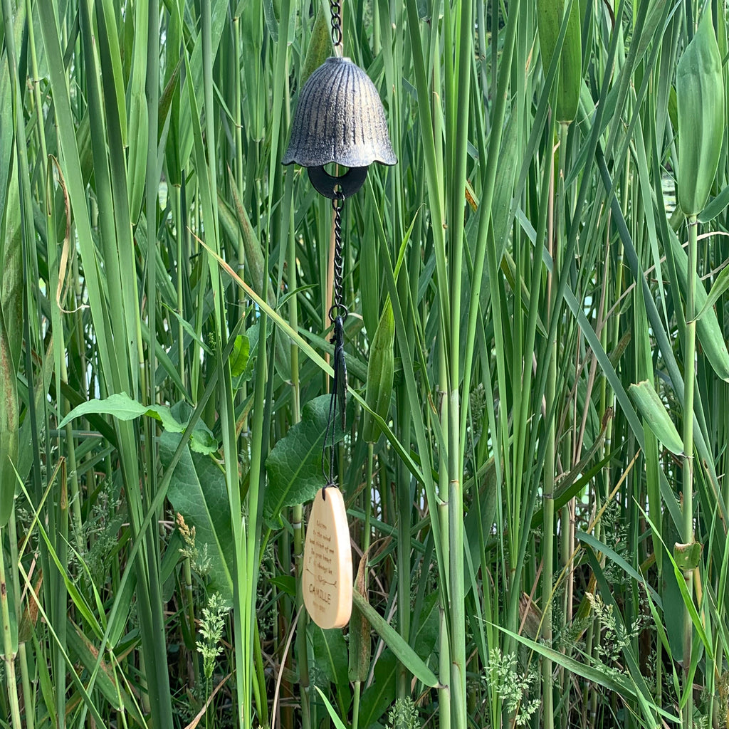 Personalized Pet Memorial Wind Chimes,  Custom Wind Chime Bells, Hanging Witch Bells with Wood Sign, Pet Loss Gifts, Dog Memorial Gifts