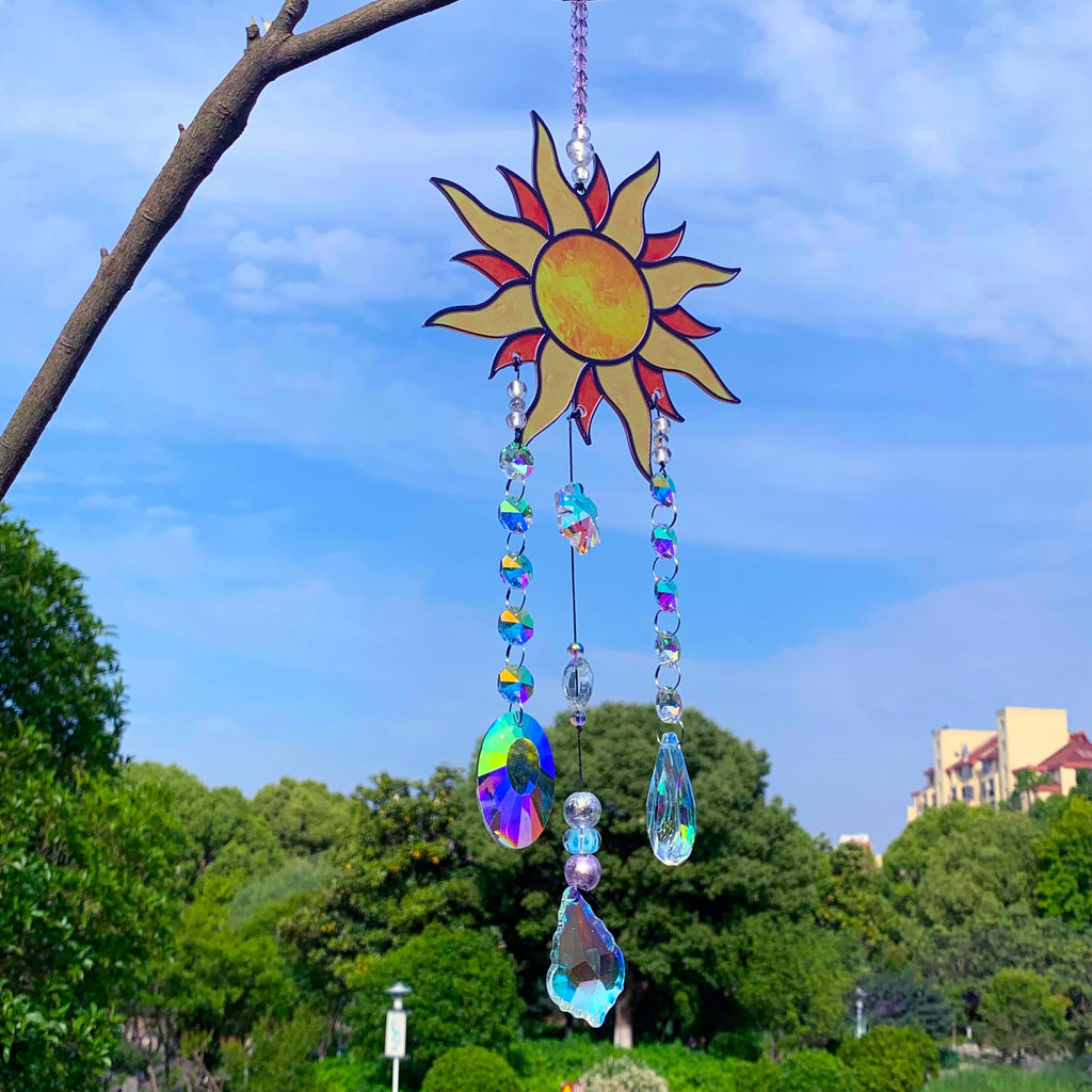 Prism Sun Catcher, Hanging Crystal Suncatcher, Hanging Crystals Room Decor, Rainbow Maker Charm, Gift for Plant Lover