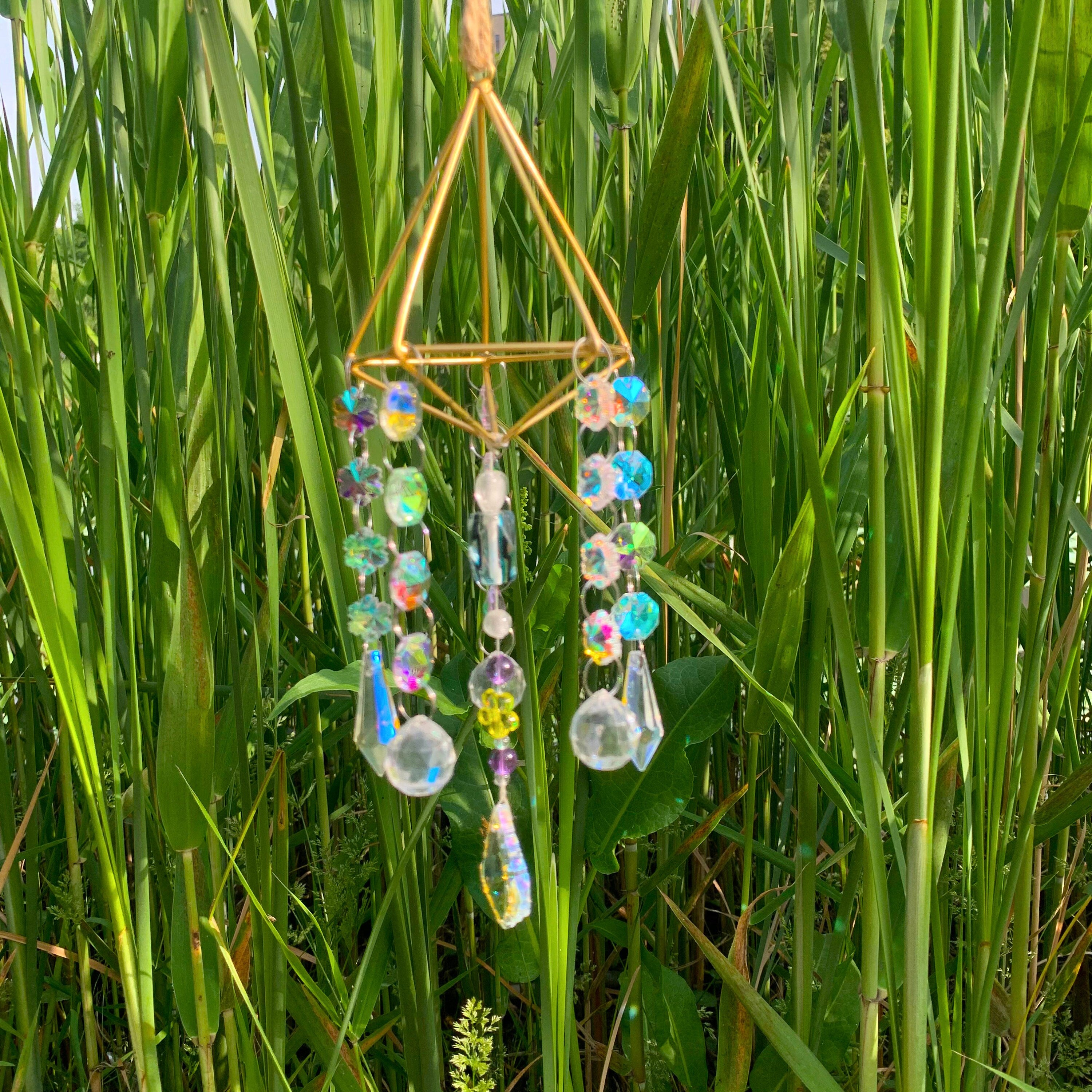 Ploy Sun Catcher , Hanging Crystal Prism, Rainbow Suncatcher, Rainbow Maker Crystal, Wall Hanging, Gift for Cat Lover, Gifts for Kids