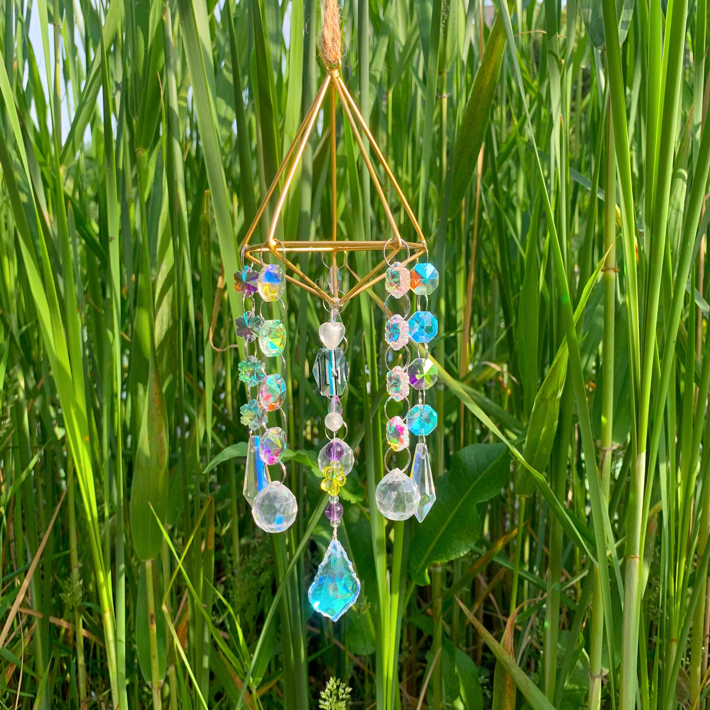 Ploy Sun Catcher , Hanging Crystal Prism, Rainbow Suncatcher, Rainbow Maker Crystal, Wall Hanging, Gift for Cat Lover, Gifts for Kids