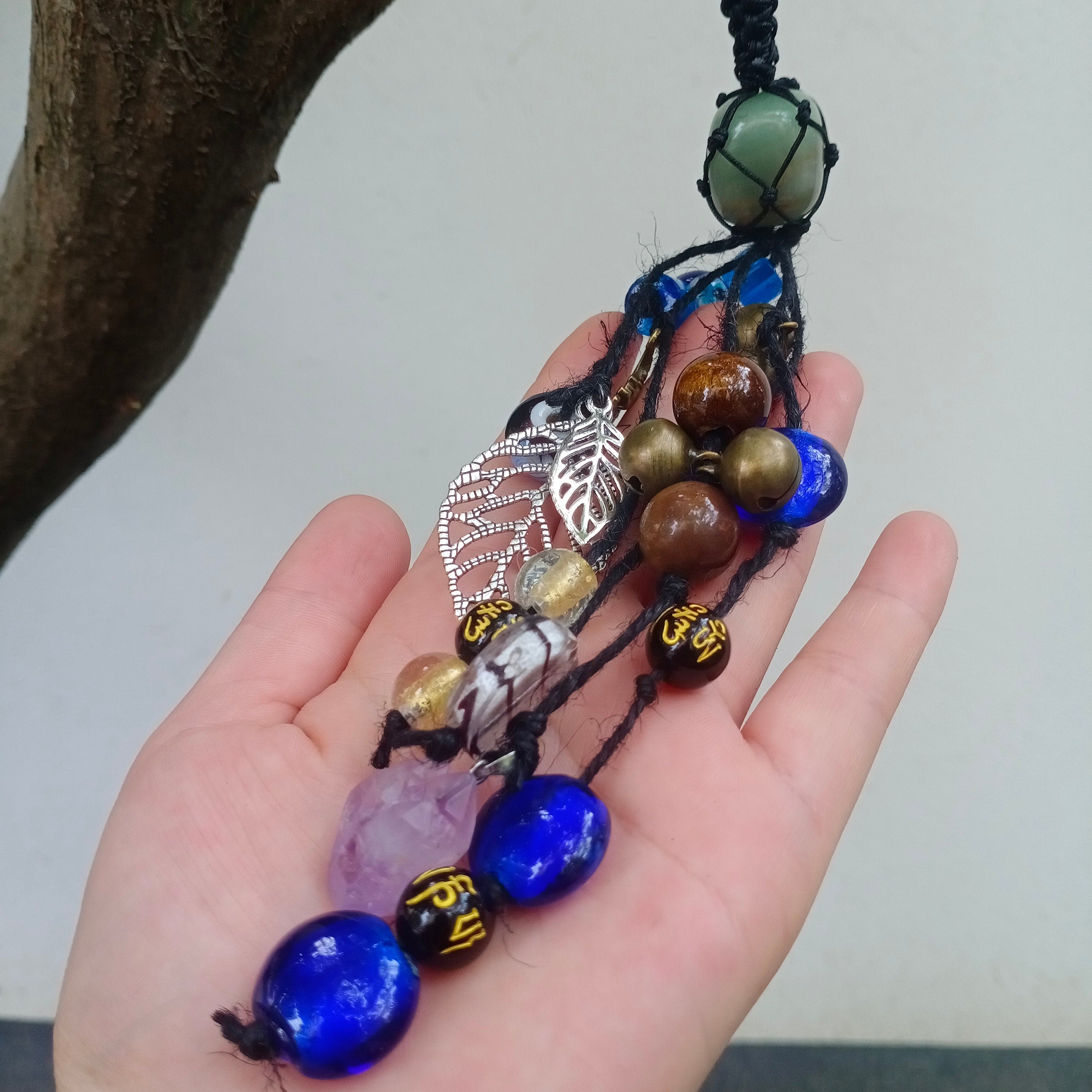 Hanging Bells on Ropes, Witch Bells for Door Protection, Witchy Decor Kitchen, Witchy Decor Outdoor,Car Amulet, Handmade Gifts for Her