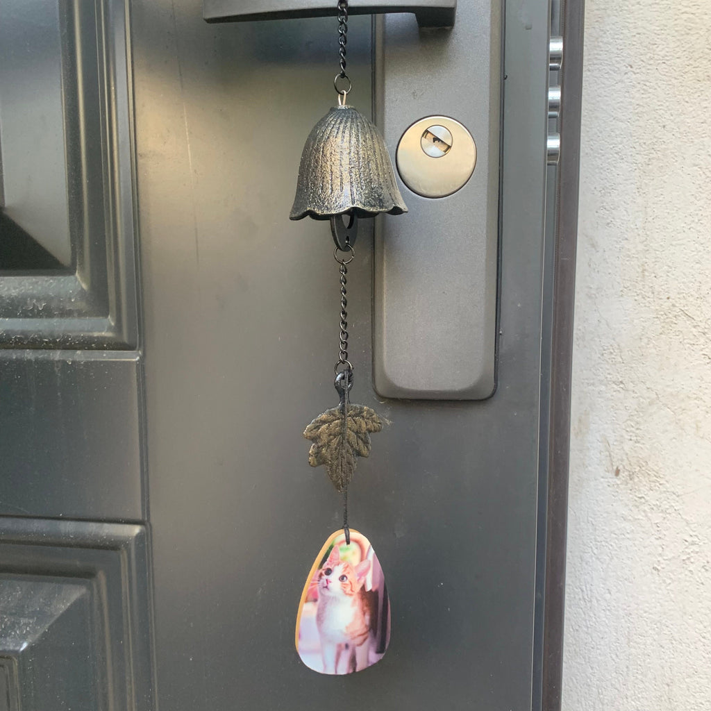 Personalized Pet Memorial Wind Chimes,  Custom Wind Chime Bells, Hanging Witch Bells with Wood Sign, Pet Loss Gifts, Dog Memorial Gifts