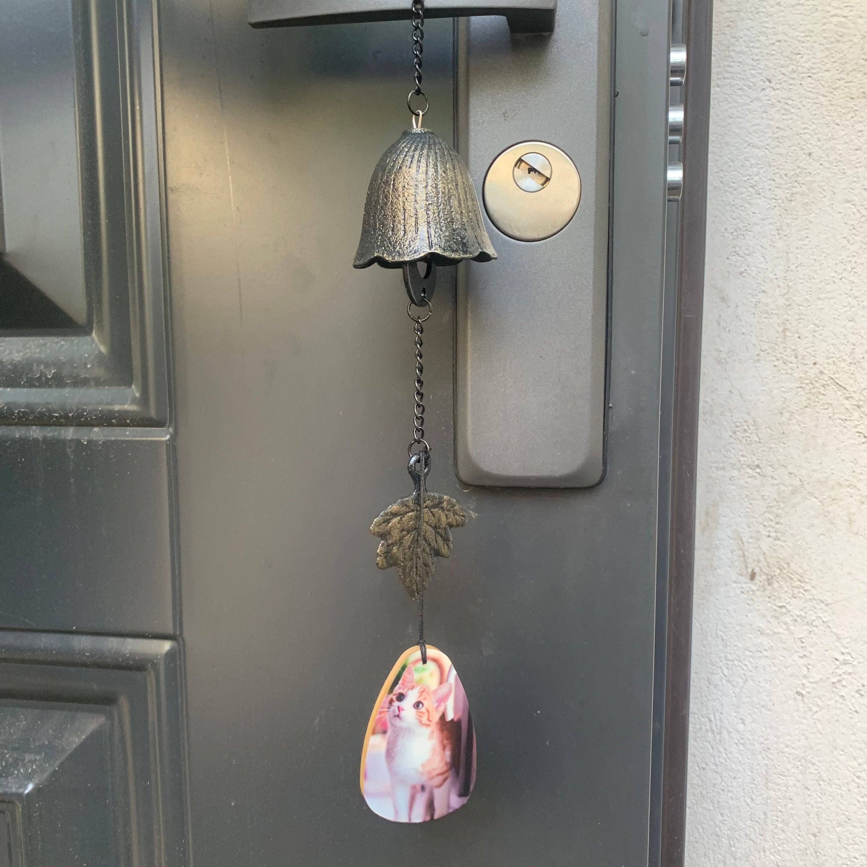 Personalized Pet Memorial Wind Chimes,  Custom Wind Chime Bells, Hanging Witch Bells with Wood Sign, Pet Loss Gifts, Dog Memorial Gifts