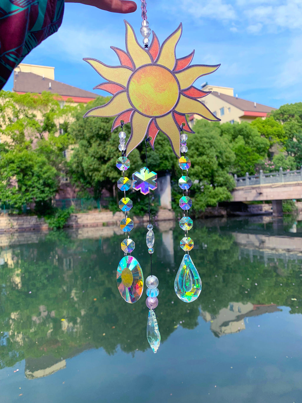 Prism Sun Catcher, Hanging Crystal Suncatcher, Hanging Crystals Room Decor, Rainbow Maker Charm, Gift for Plant Lover