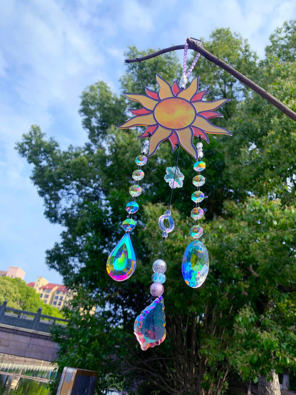 Prism Sun Catcher, Hanging Crystal Suncatcher, Hanging Crystals Room Decor, Rainbow Maker Charm, Gift for Plant Lover