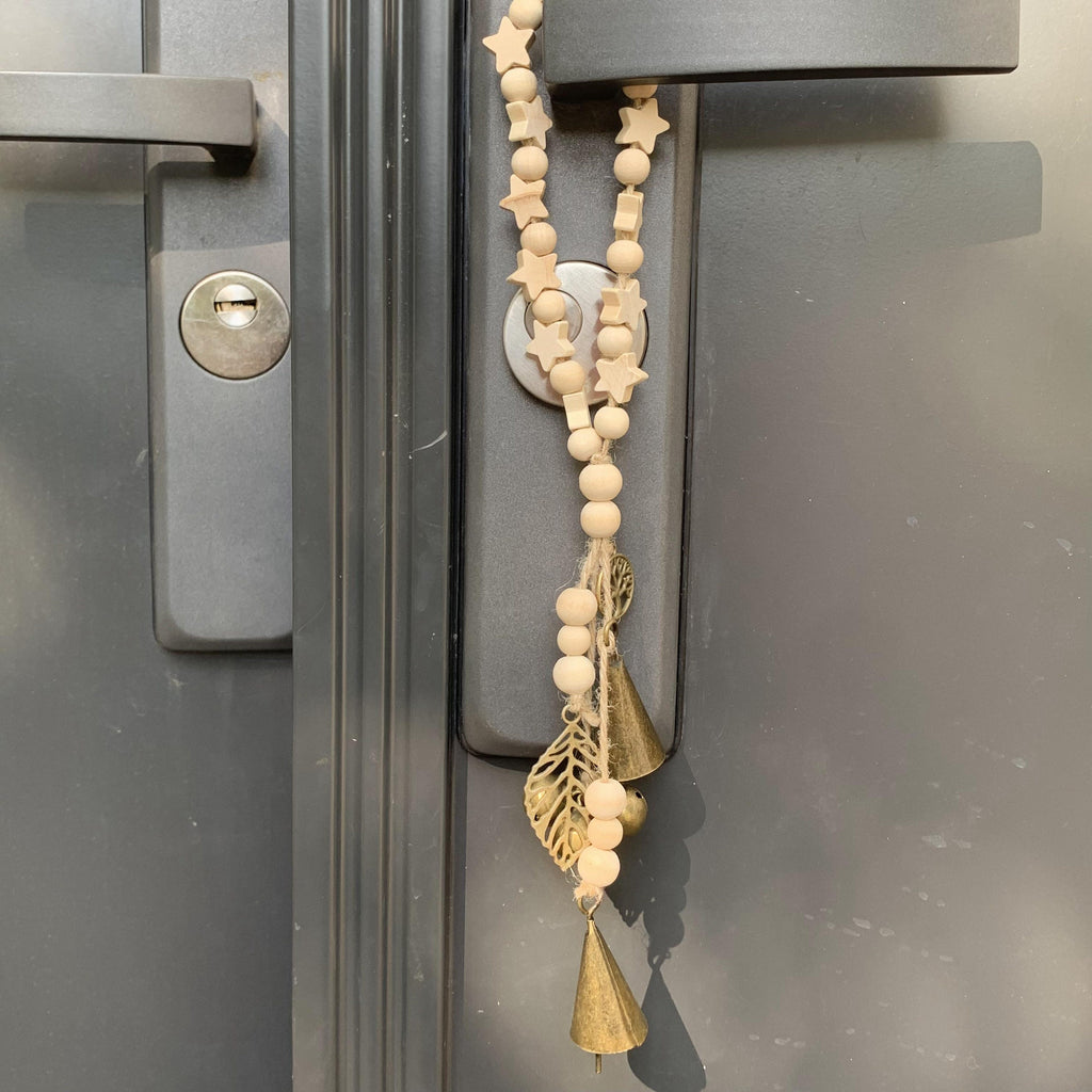 Log Beads Witches Charm Bells, Witch Bells for Door Protection, Clears Negativity and Attracts Positive Energy, Door Hangers