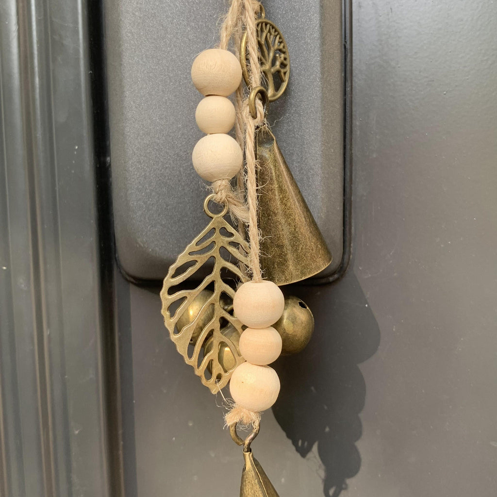 Log Beads Witches Charm Bells, Witch Bells for Door Protection, Clears Negativity and Attracts Positive Energy, Door Hangers