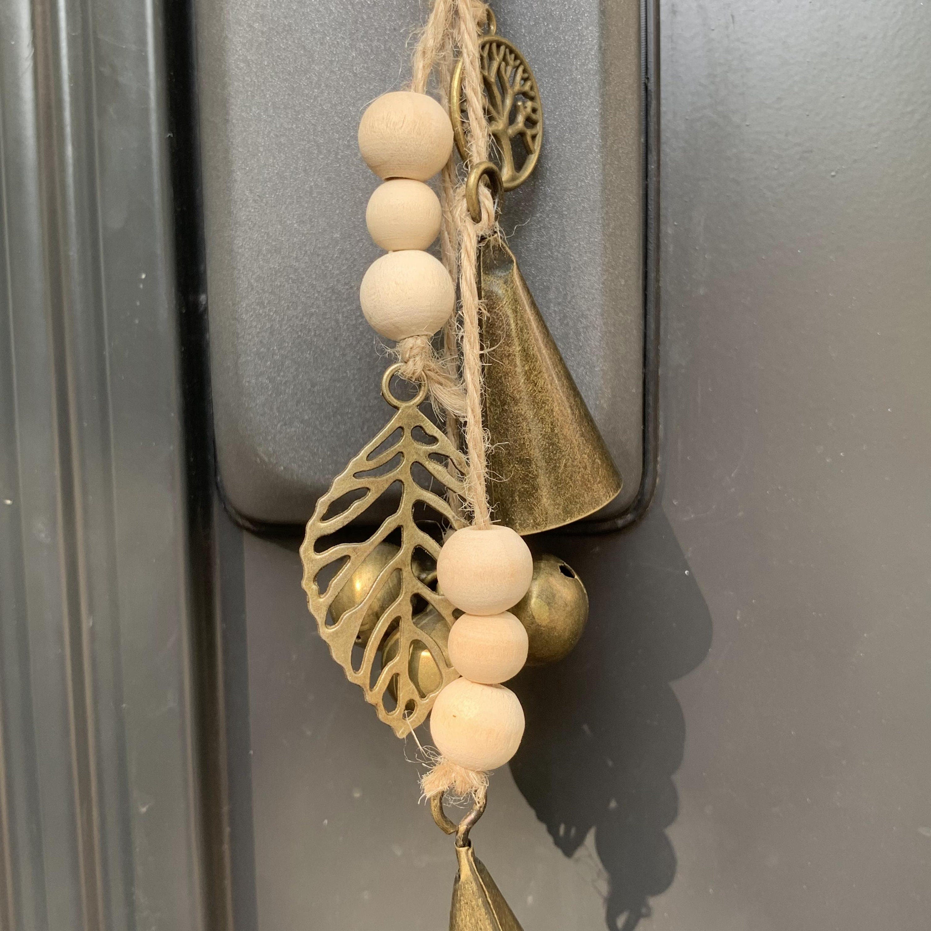 Log Beads Witches Charm Bells, Witch Bells for Door Protection, Clears Negativity and Attracts Positive Energy, Door Hangers