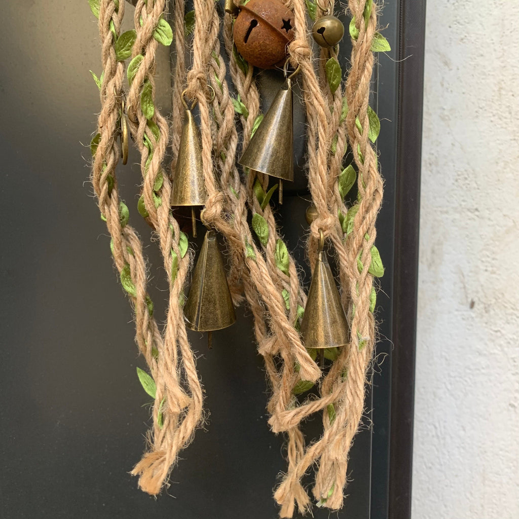 Green Witch Bells, Hanging Bells for Door Protection, Wiccan Decorations, Handmade Gift for Women