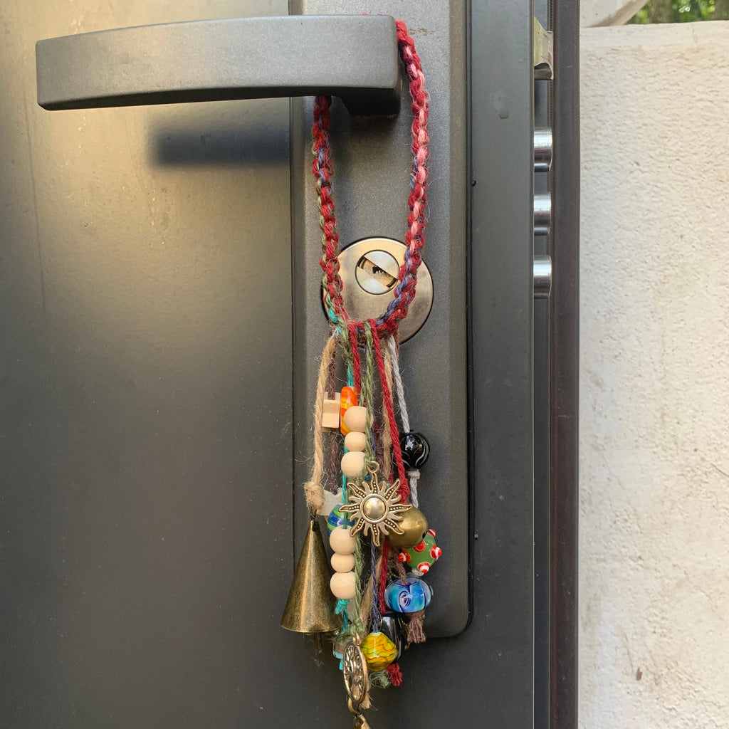 Bohemian Wind Charm, Witch Bells for Door Protection, Hanging Door Knob Protection Bells, Hanging Bells on Rope, Garden Ornaments