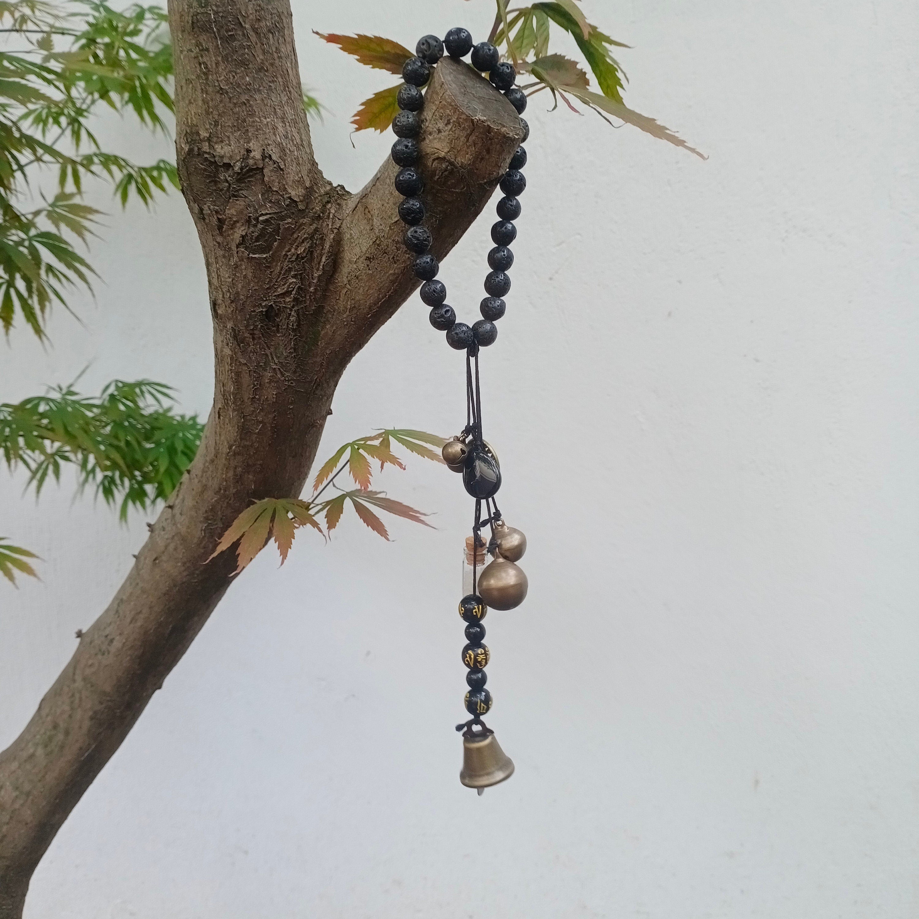 Black Witches Bells, Hanging Bells for Door, Hanging Bells for Protection, Witchy Decor Wall Art, Witchy Gifts for Women Aesthetic