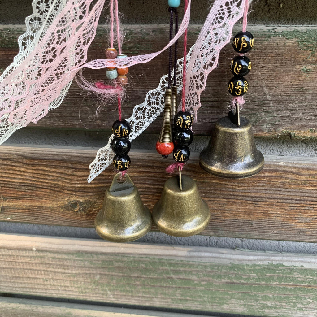 Keeping Good Dreams Chasing Away Bad Dreams, Home Protection, Wicca Dreamcatcher Bells, Witch Bells, Doorknob Hanger, Protection Bells
