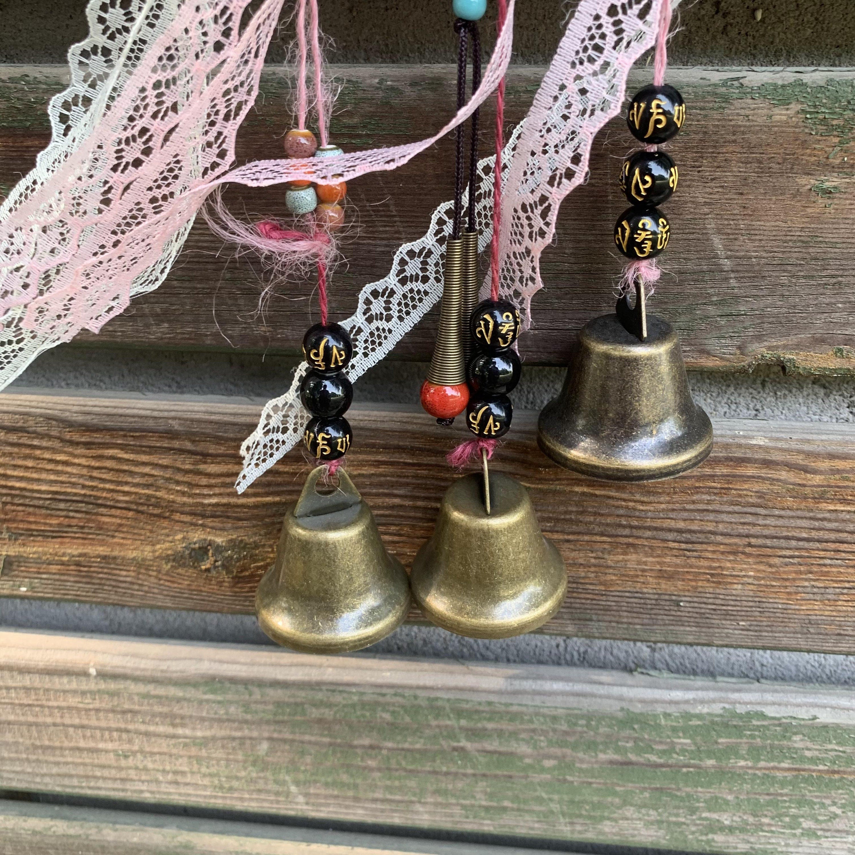 Keeping Good Dreams Chasing Away Bad Dreams, Home Protection, Wicca Dreamcatcher Bells, Witch Bells, Doorknob Hanger, Protection Bells