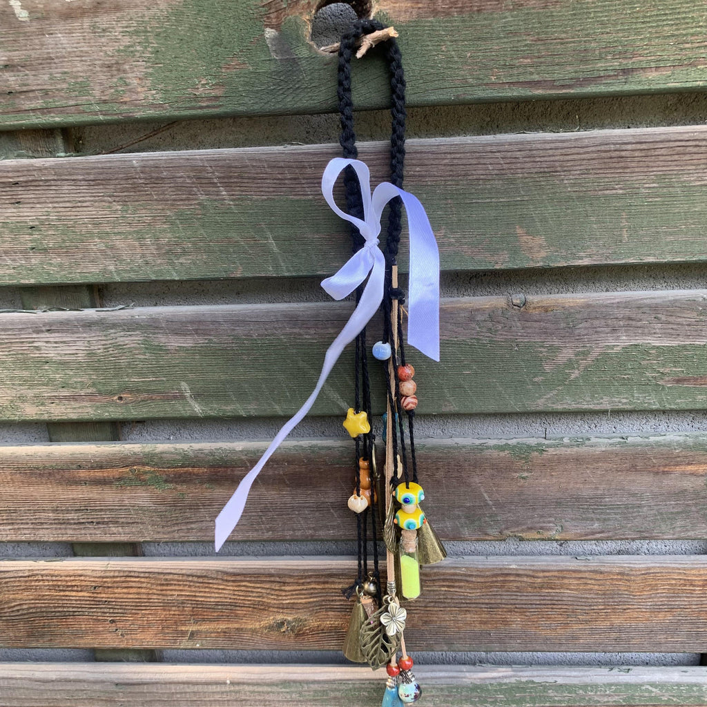 Witch Bells Protection Door Hangers, Witchy Decor for Home, Hanging Magic Tiny Bottle with Sands Wind Chimes Witchcraft Decorations