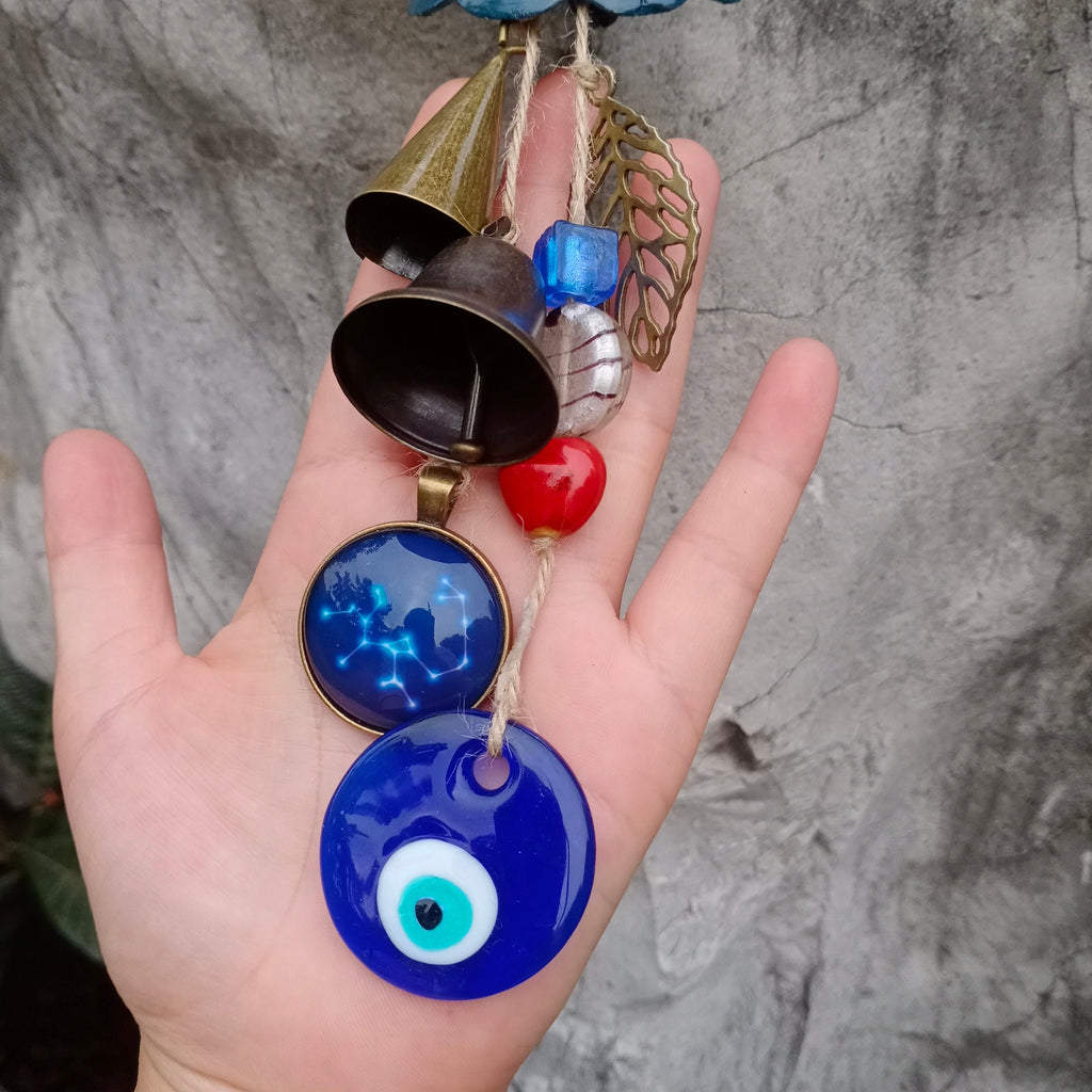Evil Eyes Witch Bells, Witch Bells for Door Protection, Hanging Bells for Temple, Protection Bells for Bedroom, Constellation Bell