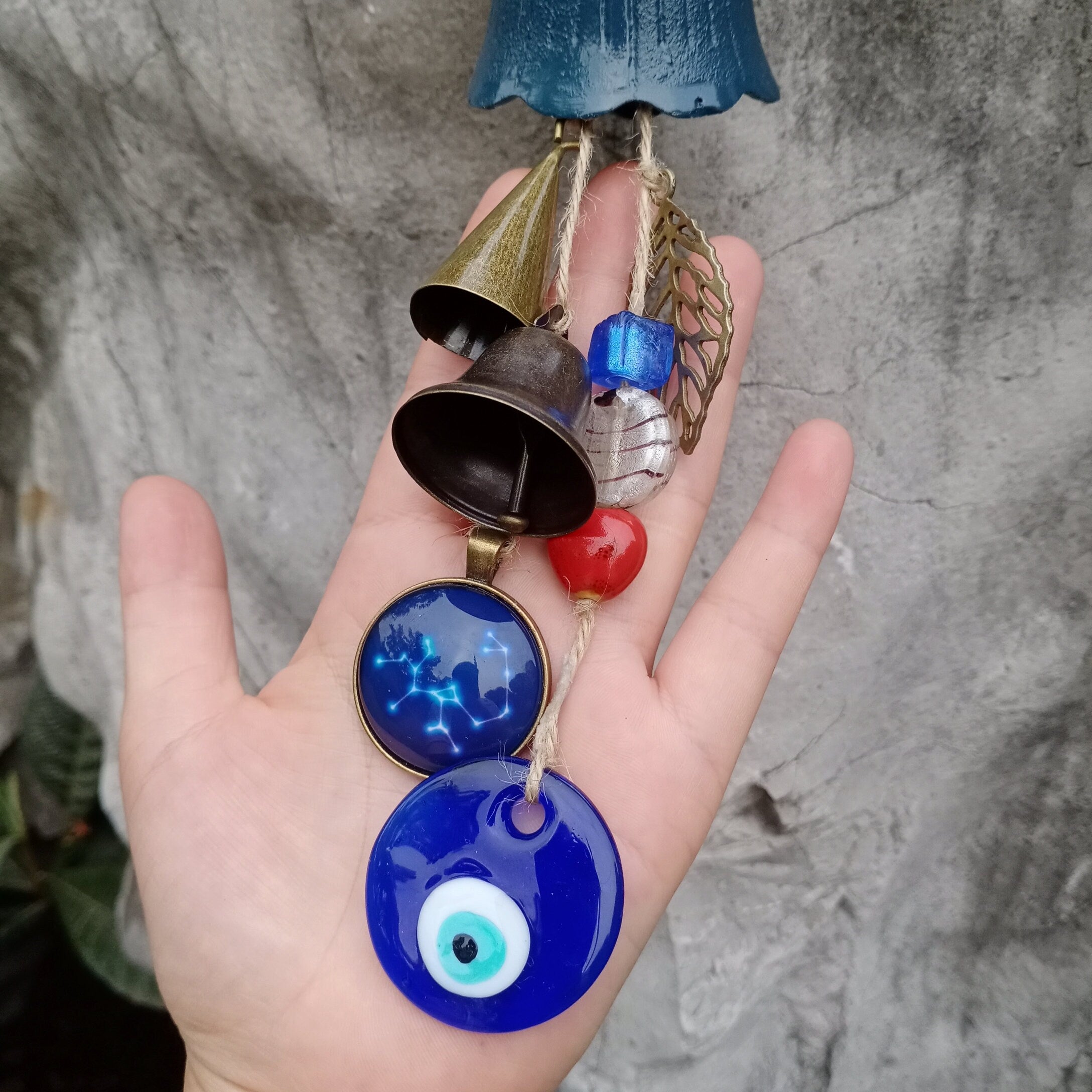 Evil Eyes Witch Bells, Witch Bells for Door Protection, Hanging Bells for Temple, Protection Bells for Bedroom, Constellation Bell