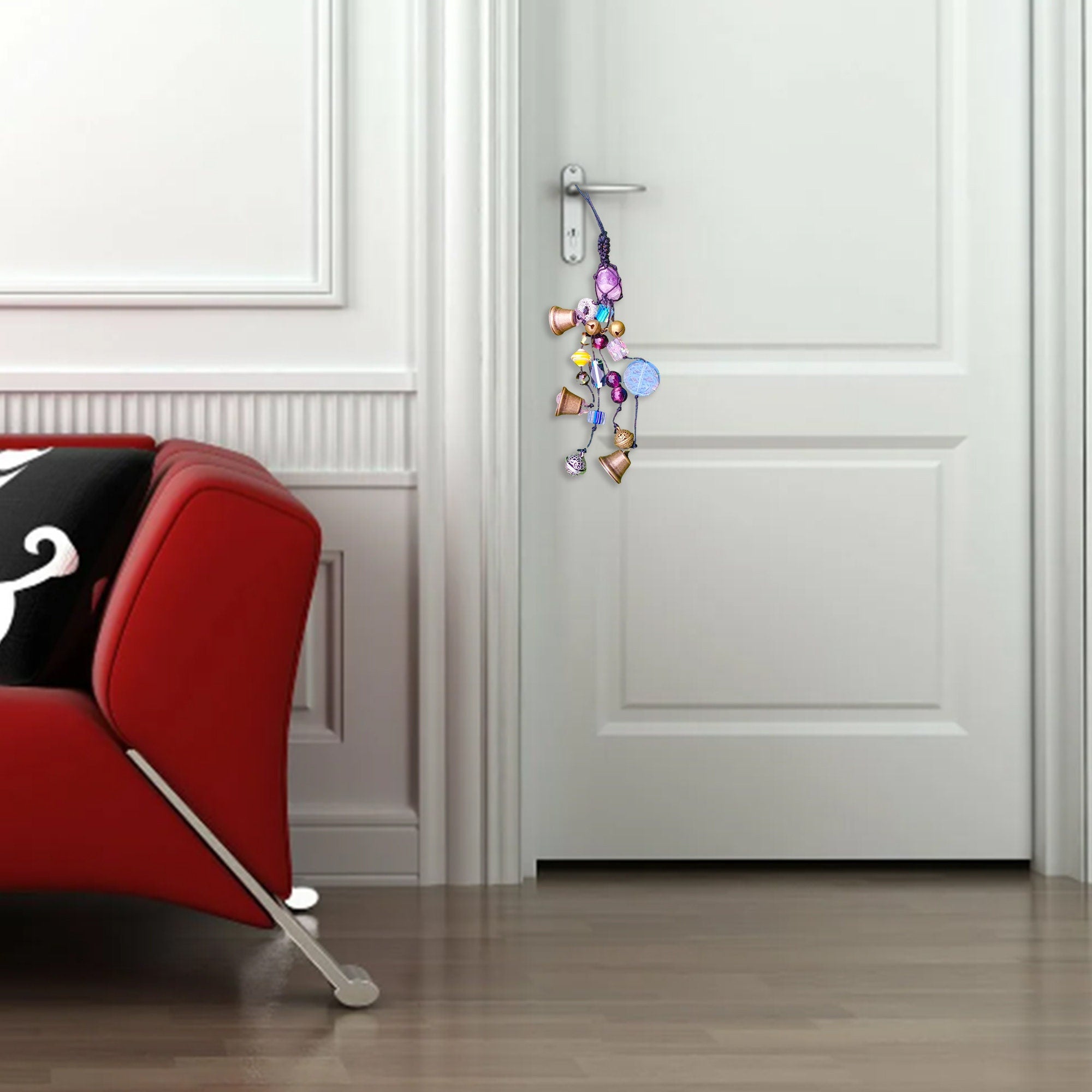 Witch Bells for Door Protection, Hanging Bells on Rope, Door Hangers, Pagan Decor, Altar Tool, Witch Gifts,House Warming Gifts