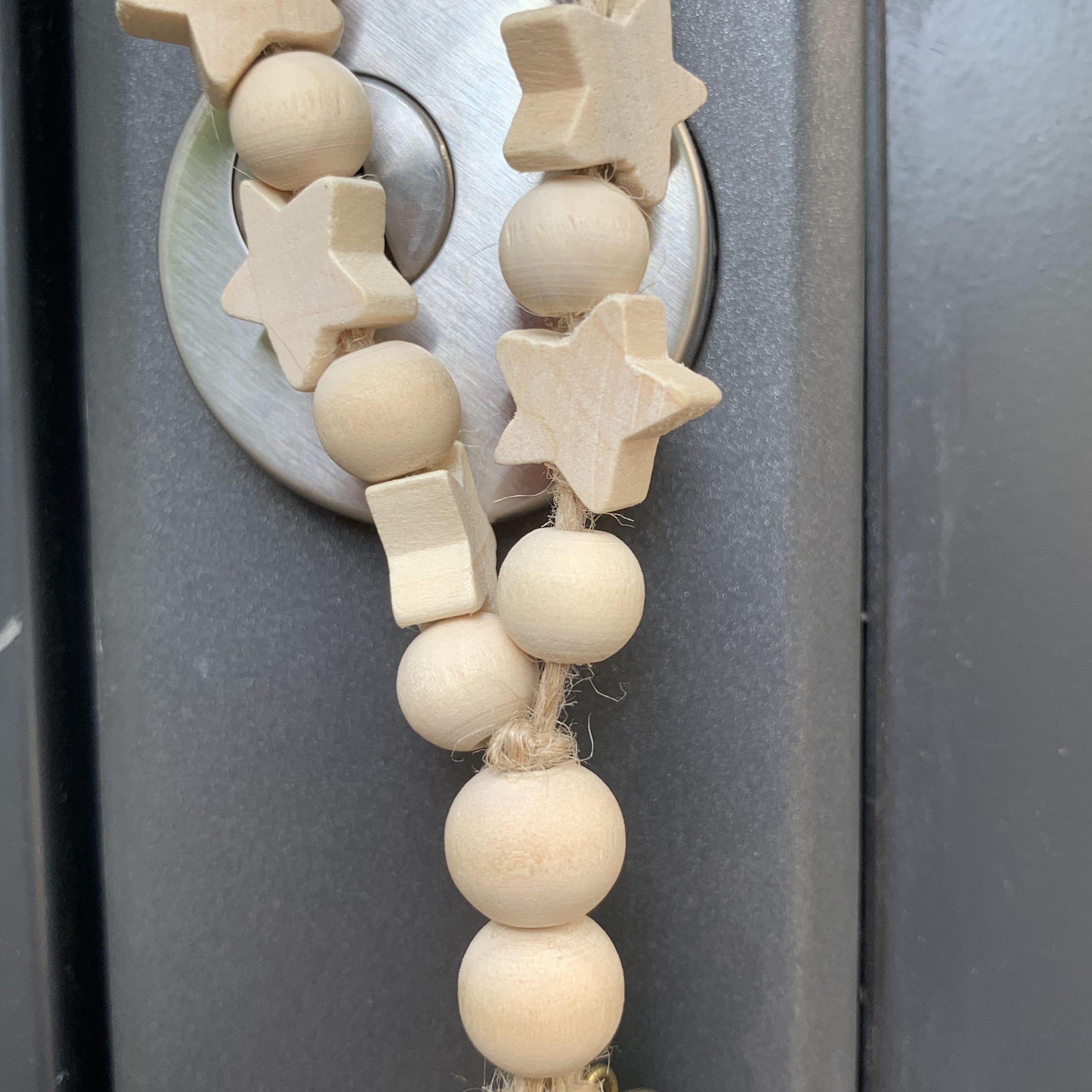 Log Beads Witches Charm Bells, Witch Bells for Door Protection, Clears Negativity and Attracts Positive Energy, Door Hangers