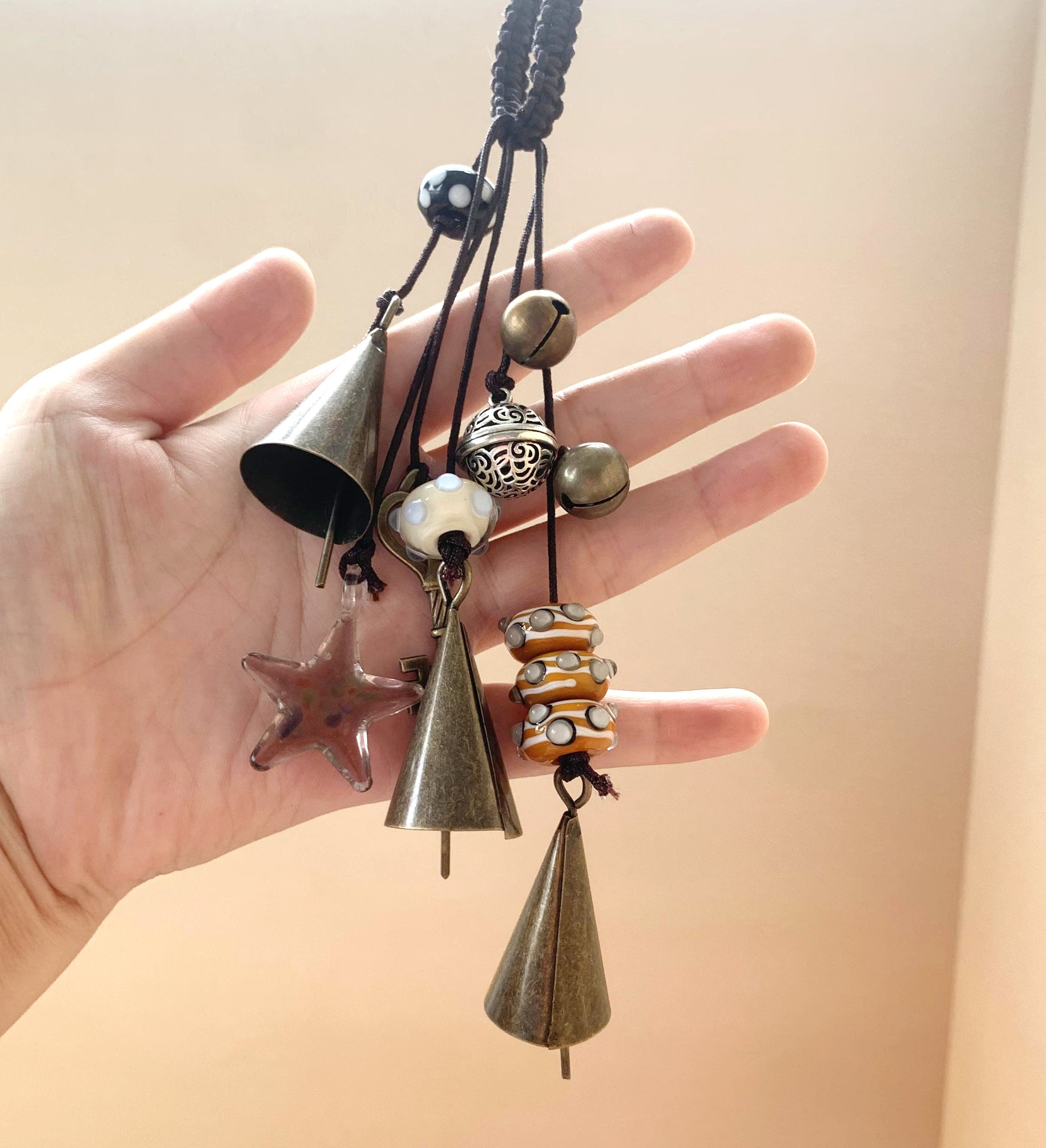 Hanging Bells for Car, Witch Bells for Door Protection, Hanging Bells Brass, Wiccan Decor, Decor Hanger, Housewarming Gift