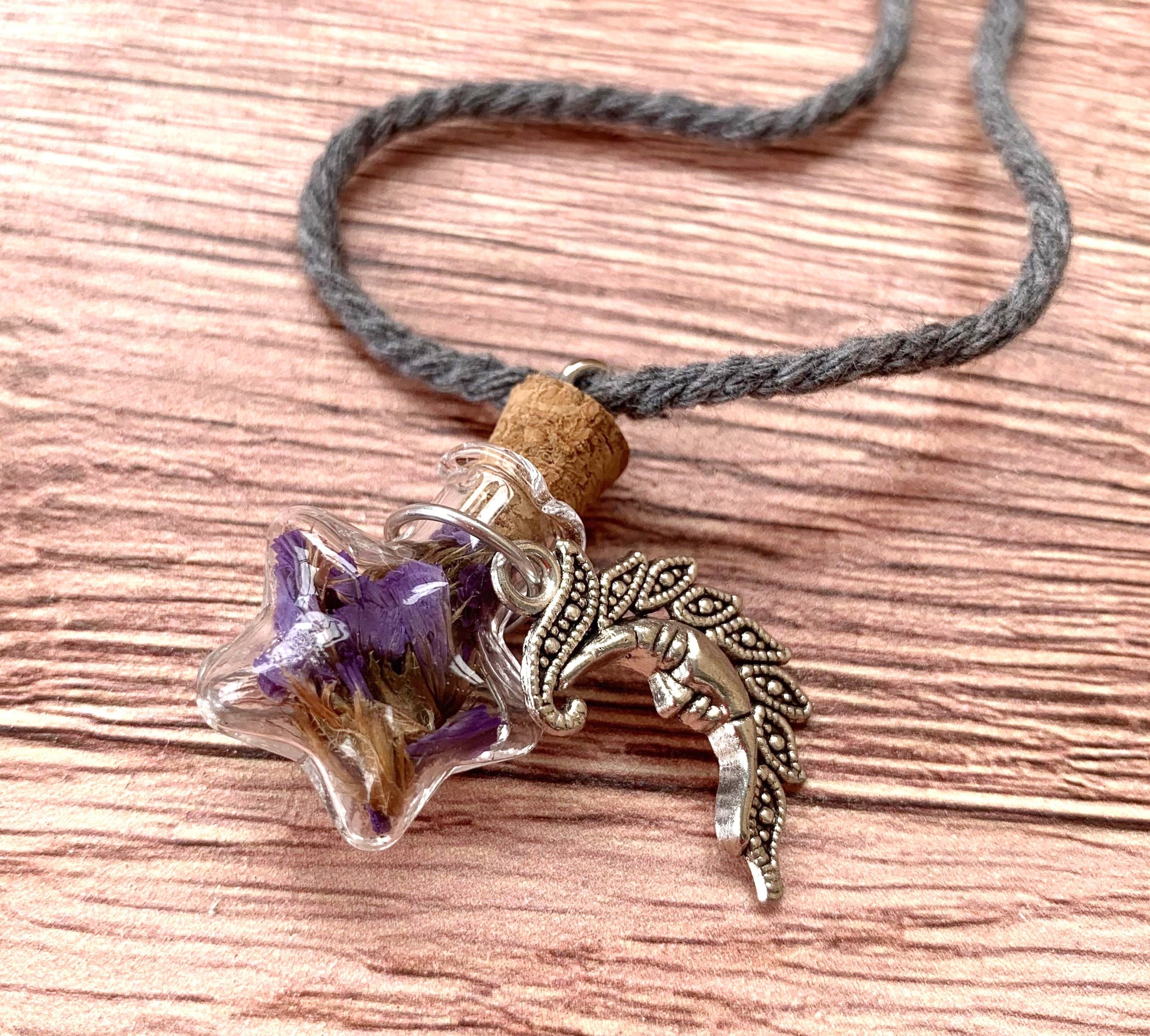 Calm Anxiety Spell Jar, Cleansing Spell JarIntention Jar Necklace, Spell Jar Necklace Abundance,  Witchcraft Supplies, Witchcraft Spell