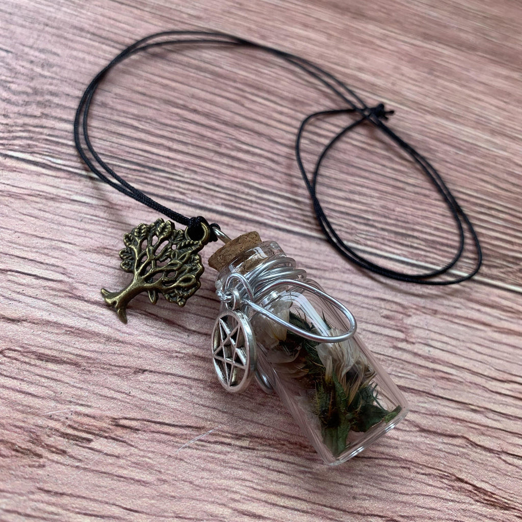 Witchcraft Necklace, Spell Jar Necklace, Spiritual Focus Spell Necklace, Spell Bottle Necklace, Witchy Jewelry, Pagan Necklace, Witchy Gifts