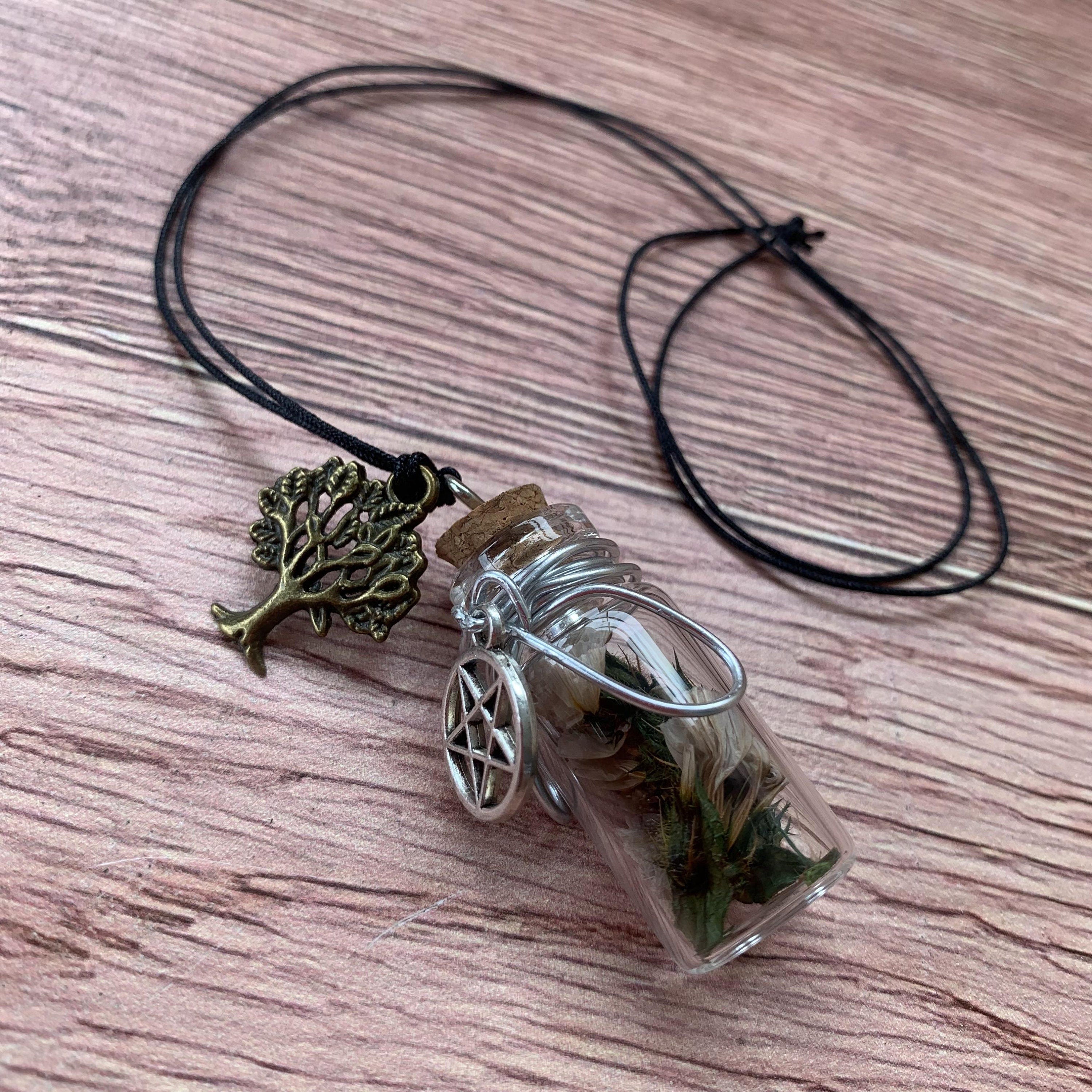 Witchcraft Necklace, Spell Jar Necklace, Spiritual Focus Spell Necklace, Spell Bottle Necklace, Witchy Jewelry, Pagan Necklace, Witchy Gifts