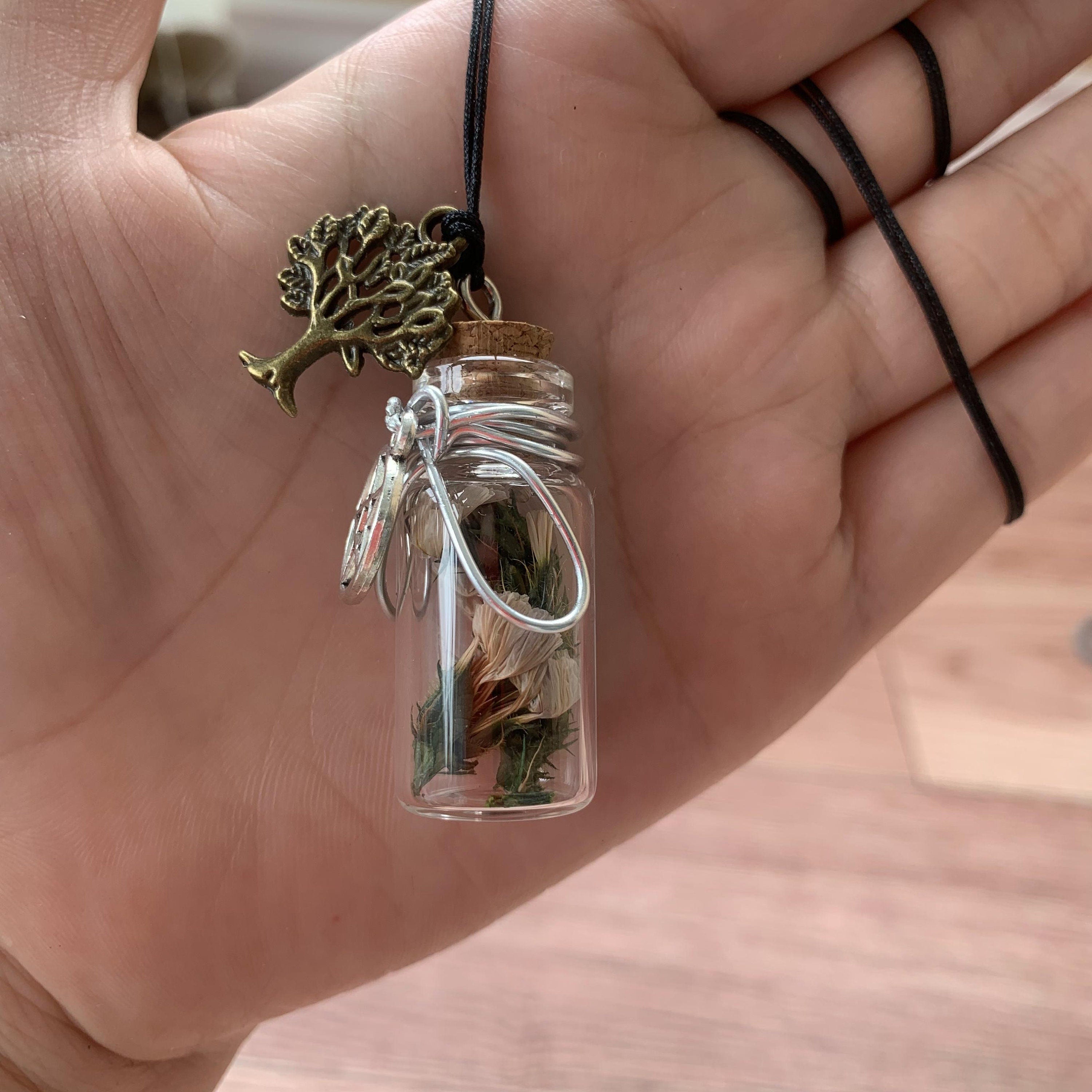 Witchcraft Necklace, Spell Jar Necklace, Spiritual Focus Spell Necklace, Spell Bottle Necklace, Witchy Jewelry, Pagan Necklace, Witchy Gifts