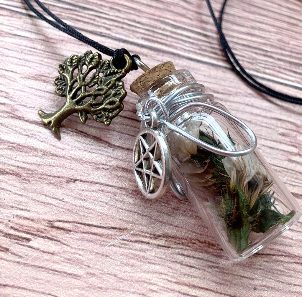 Witchcraft Necklace, Spell Jar Necklace, Spiritual Focus Spell Necklace, Spell Bottle Necklace, Witchy Jewelry, Pagan Necklace, Witchy Gifts
