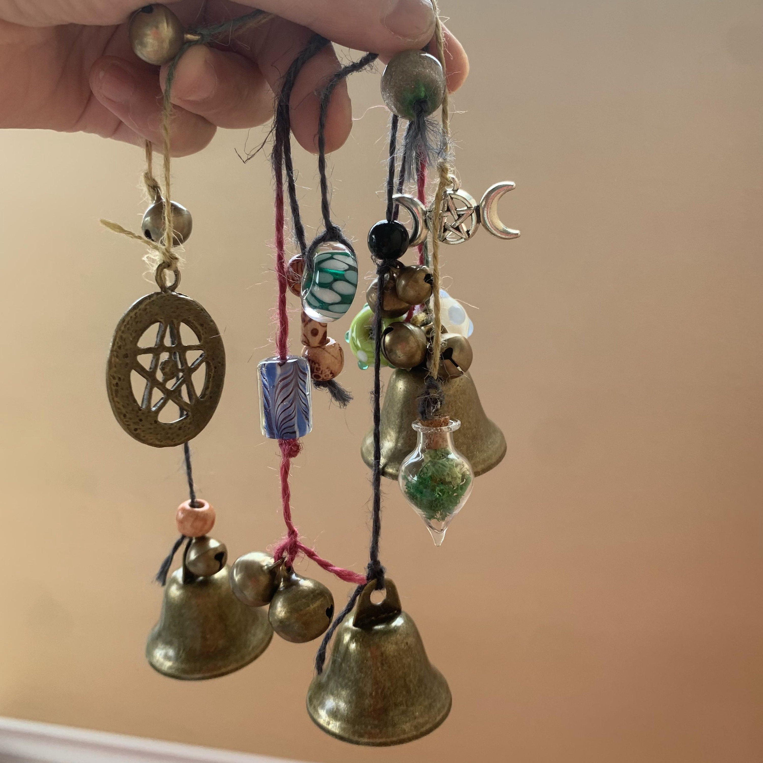 Handmade Witch Bells, Witch Bells and Wind Chimes, Hanging Bells for W