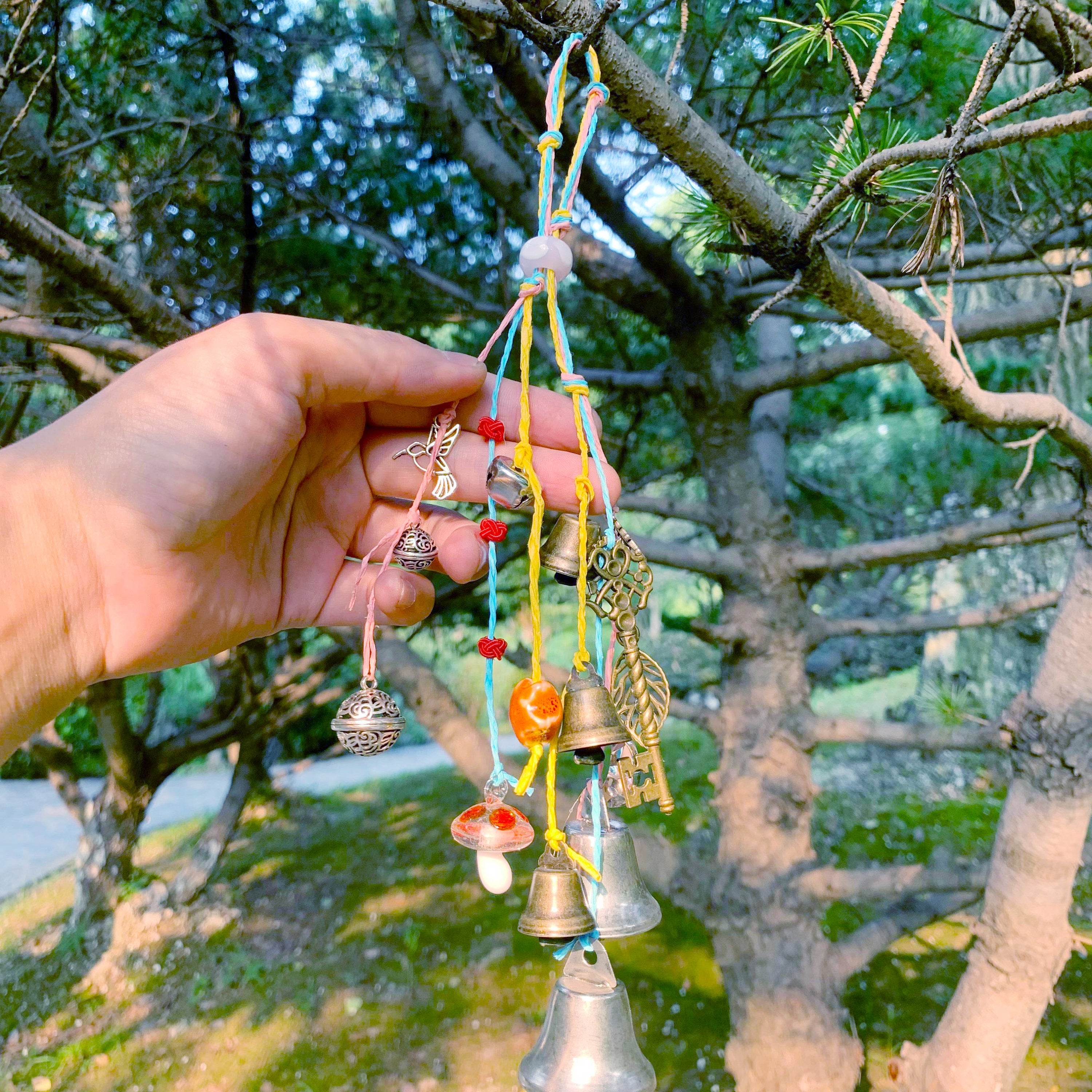 Hanging Bells for Door Protection, Hanging Bells for Temple, Hanging Bells for Wreath, Hanging Door Knob Protection Bells, Pagan Decor