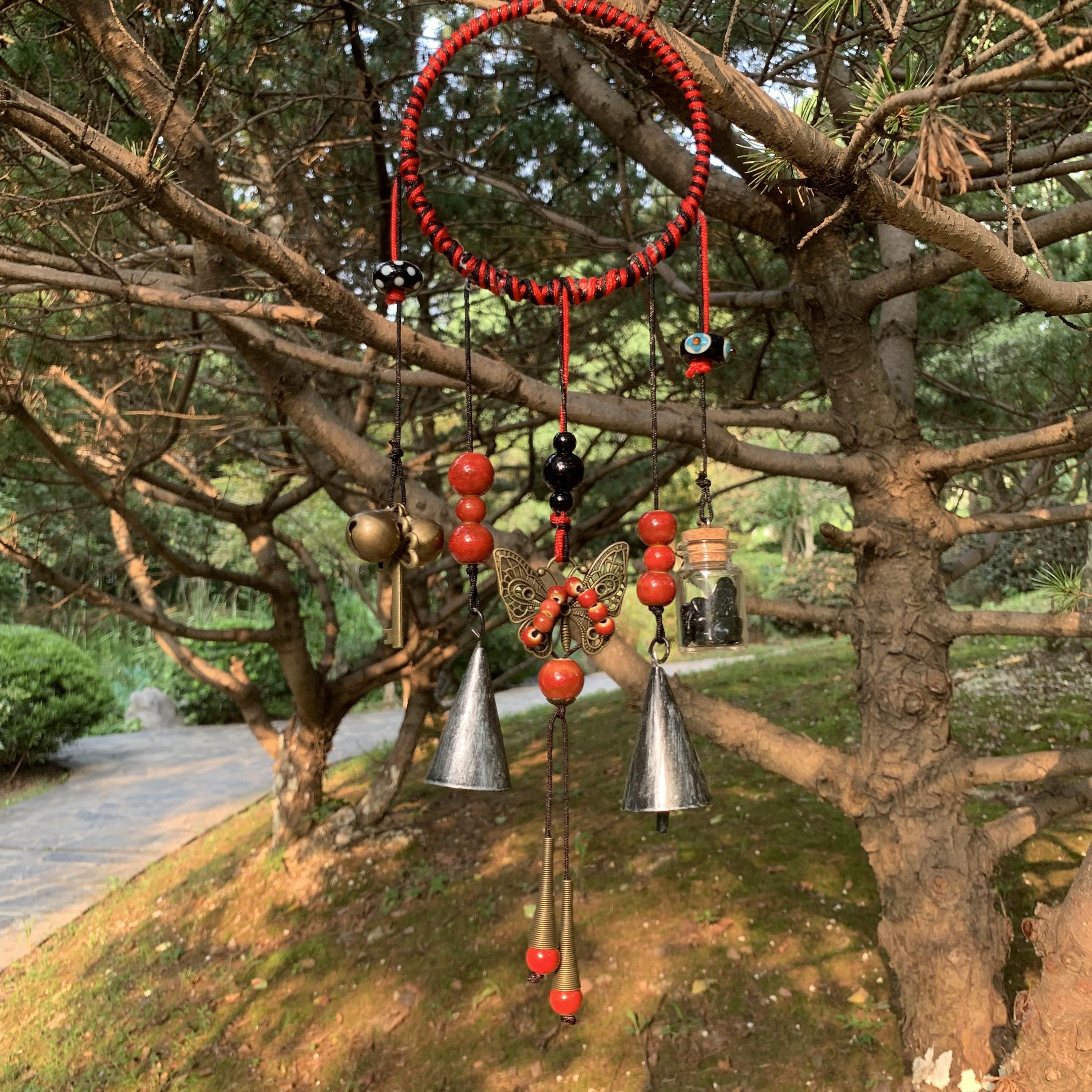 Witch Bells Wreath, Witch Bells for Door Protection, Witch Bells for Door Knob, Doorknob Protection Bell, Wreath Wind Chimes,Witchcraft