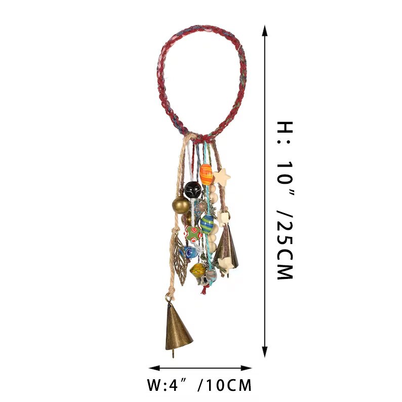 Bohemian Wind Charm, Witch Bells for Door Protection, Hanging Door Knob Protection Bells, Hanging Bells on Rope, Garden Ornaments
