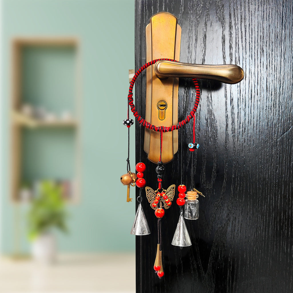 Witch Bells Wreath, Witch Bells for Door Protection, Witch Bells for Door Knob, Doorknob Protection Bell, Wreath Wind Chimes,Witchcraft