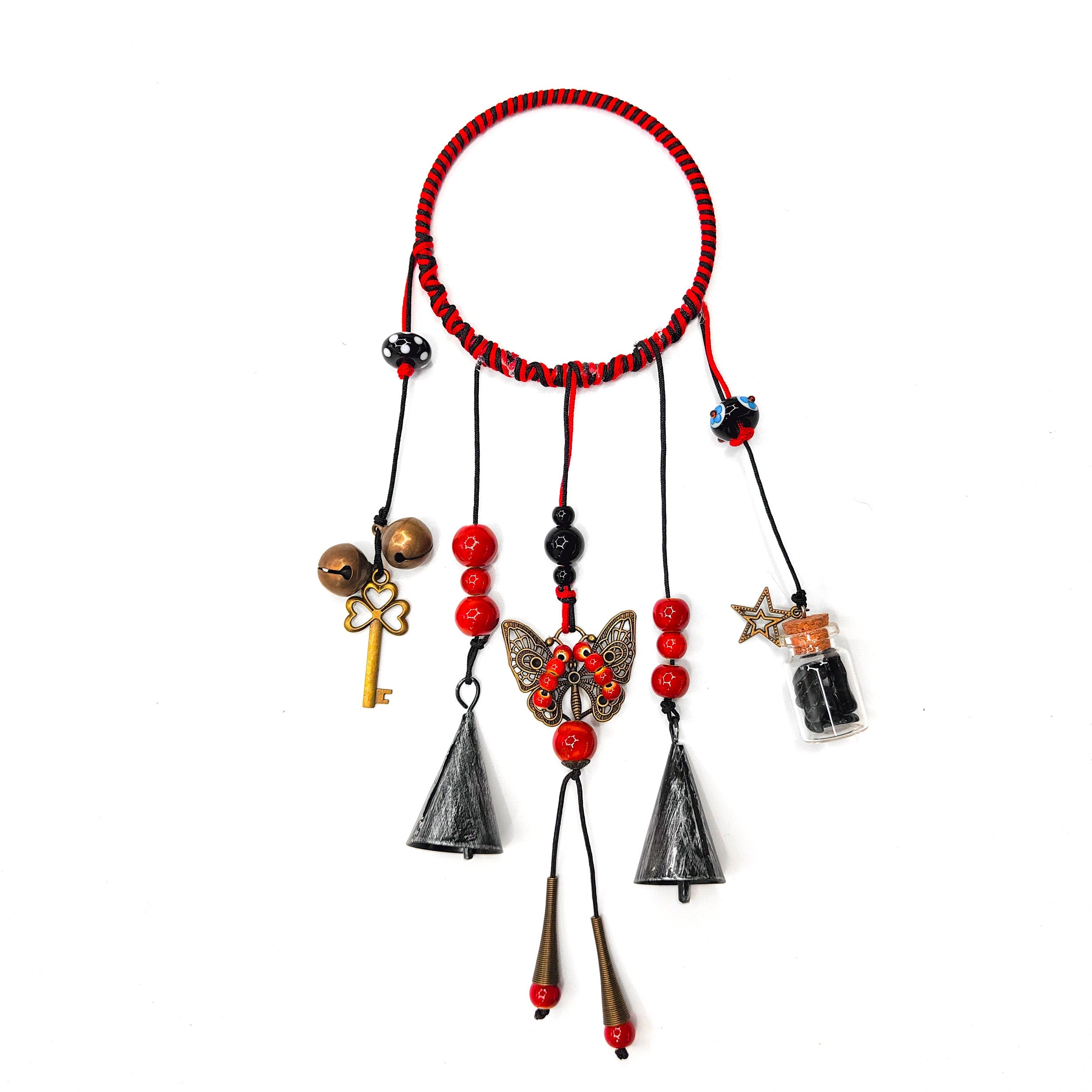 Witch Bells Wreath, Witch Bells for Door Protection, Witch Bells for Door Knob, Doorknob Protection Bell, Wreath Wind Chimes,Witchcraft