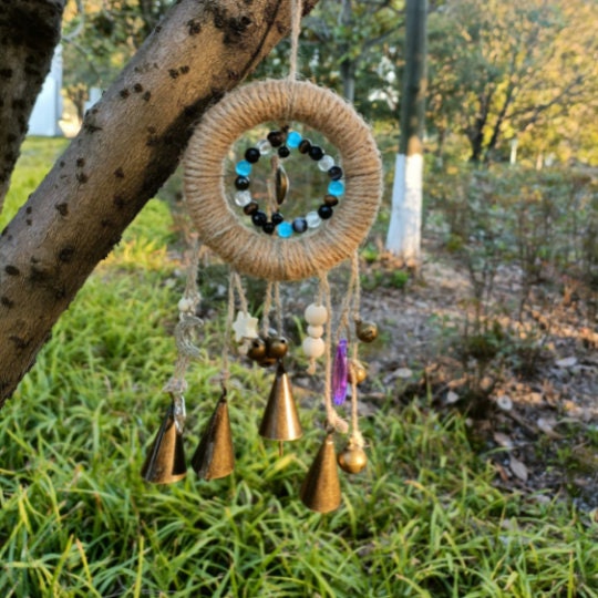 Blue Witch Bell, Witch Bells for Door Protections, Witch Bells for Door Hanging, Wreath Wind Chimes, Door Hanger, Mother Day's Gift .