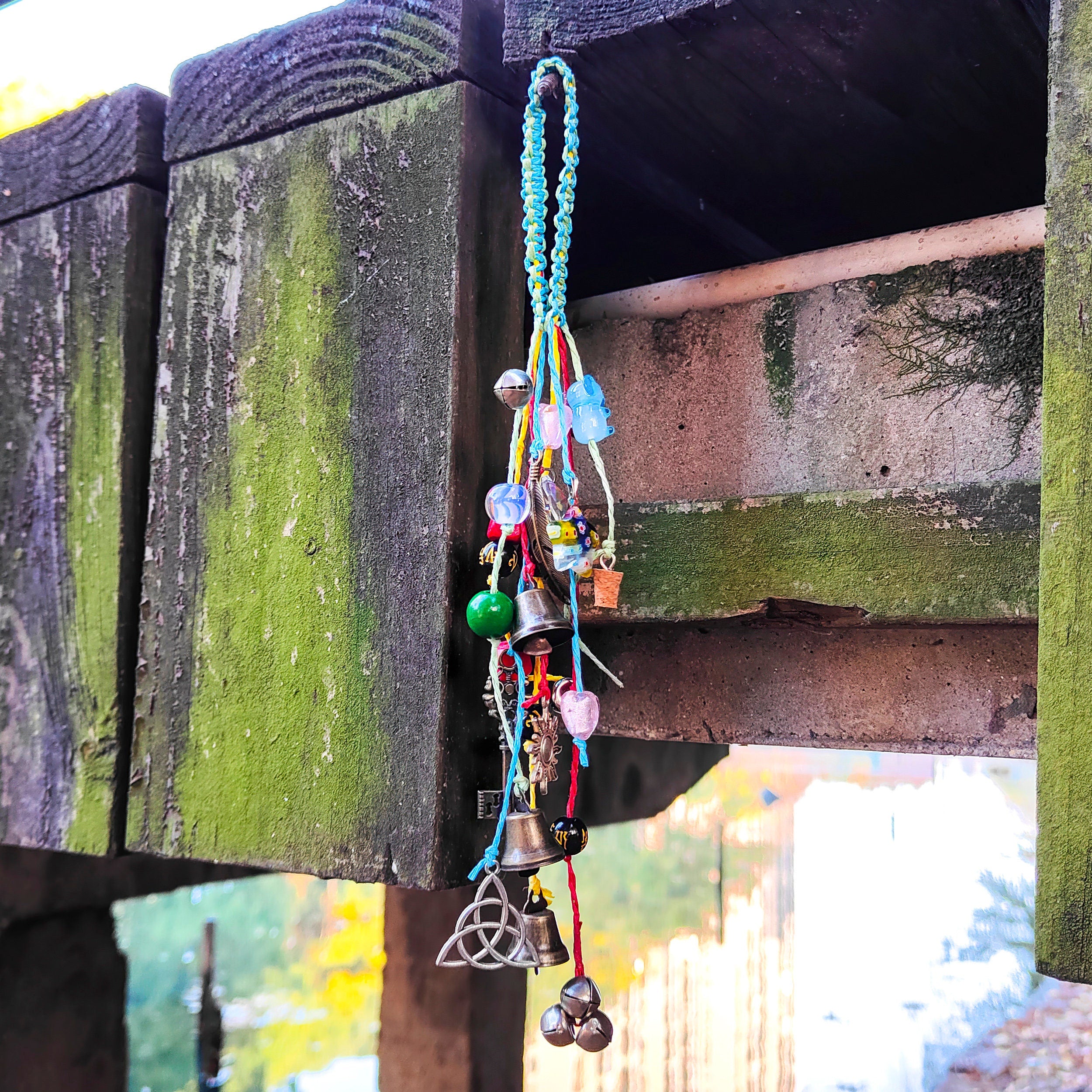 Woven Witch Bells for Door Protection, Hanging Bells for Temple, Door Knob Bells, Vintage Bells for Protection. Wicca Gifts