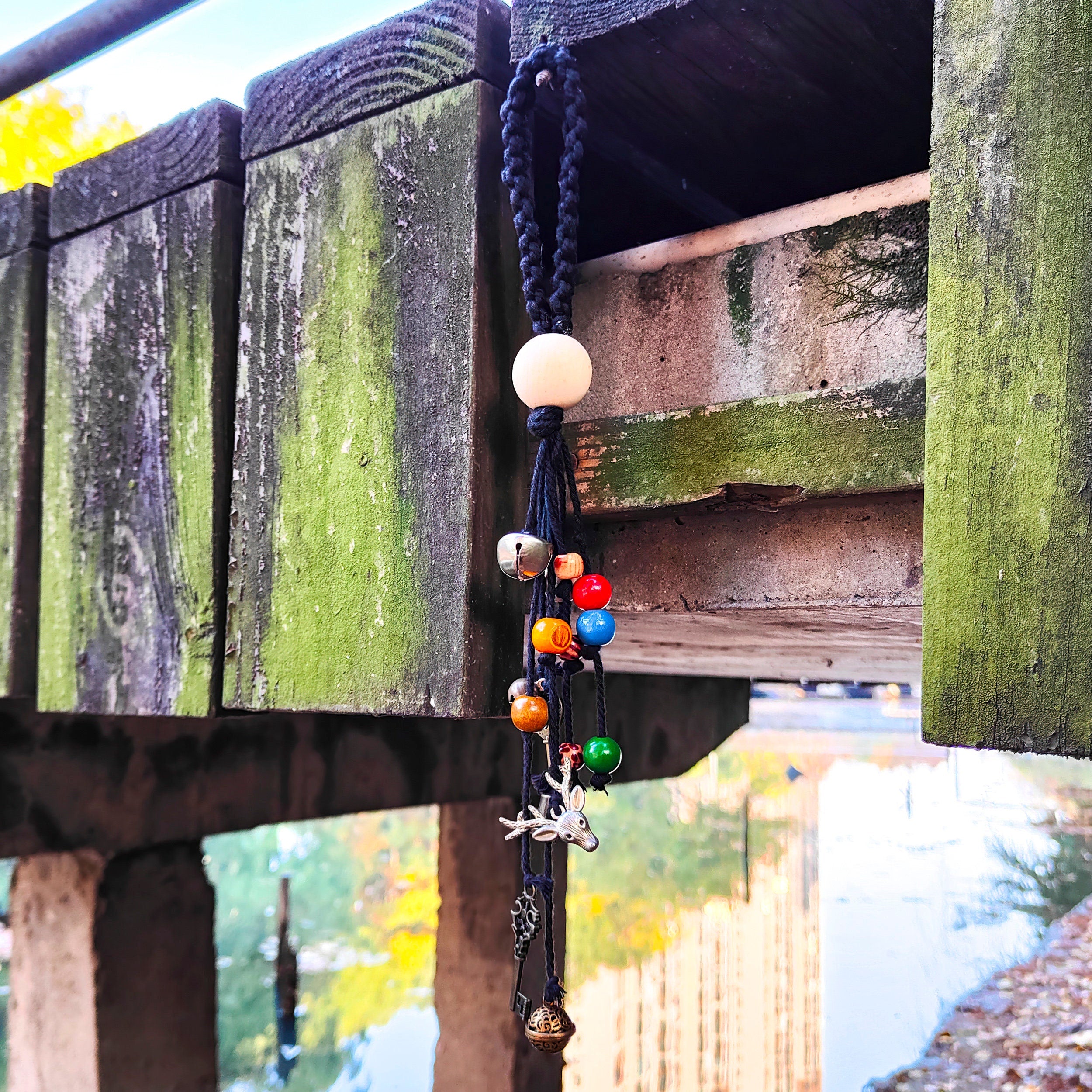 Hanging Witch Bells, Hanging Bells for Door Knob, Handmade Witch Bells, Hanging Bells Brass, Wiccan Decorations, Witch Gifts