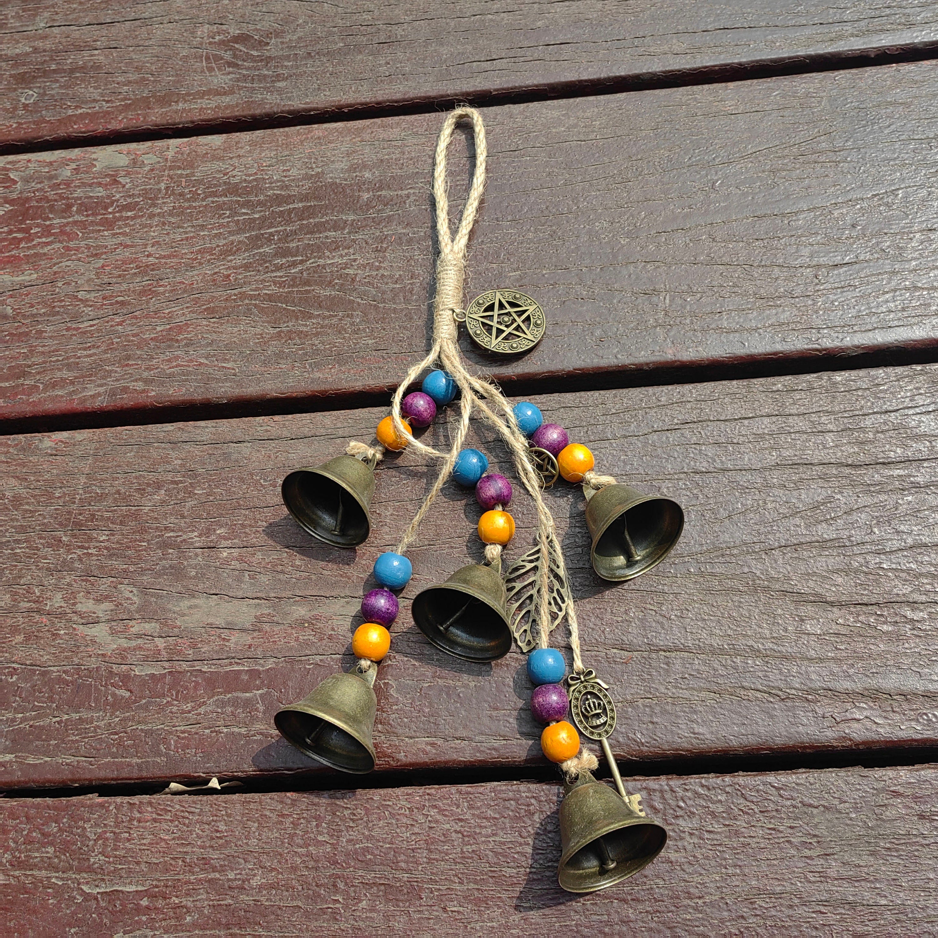 Hanging Bells Gift for Witchy, Witch Bells for Protectio Home, Handmade Witchy Decor, Boho Door Handle Decor