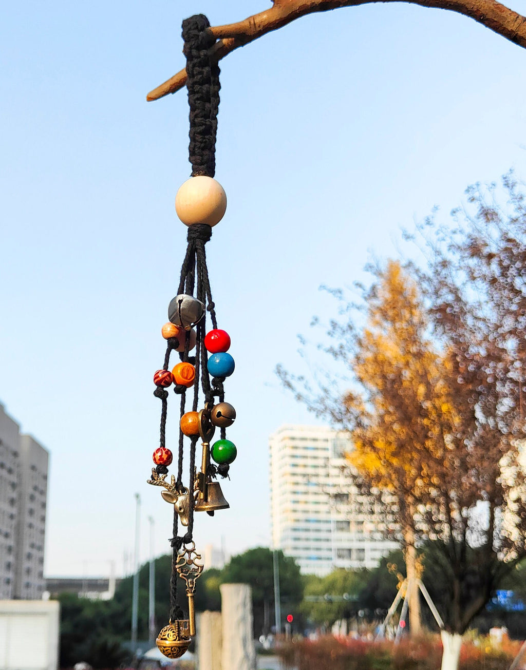 Hanging Witch Bells, Hanging Bells for Door Knob, Handmade Witch Bells, Hanging Bells Brass, Wiccan Decorations, Witch Gifts