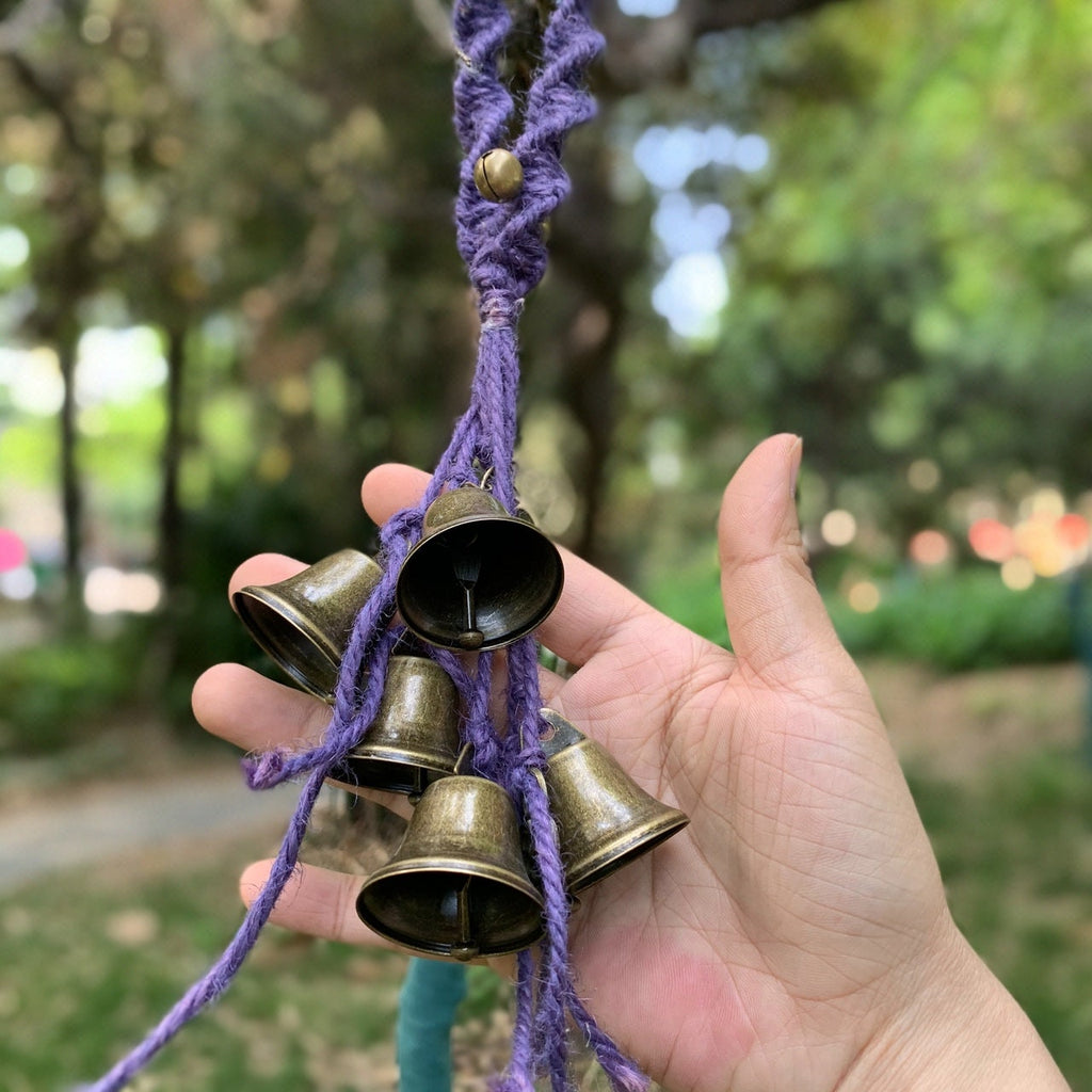 Purple Hanging Witch Bells for Protection, Witch Bells for Protection, Witchy Decor Outdoor, Spiritual Ward Gift, Magic Witch Bells